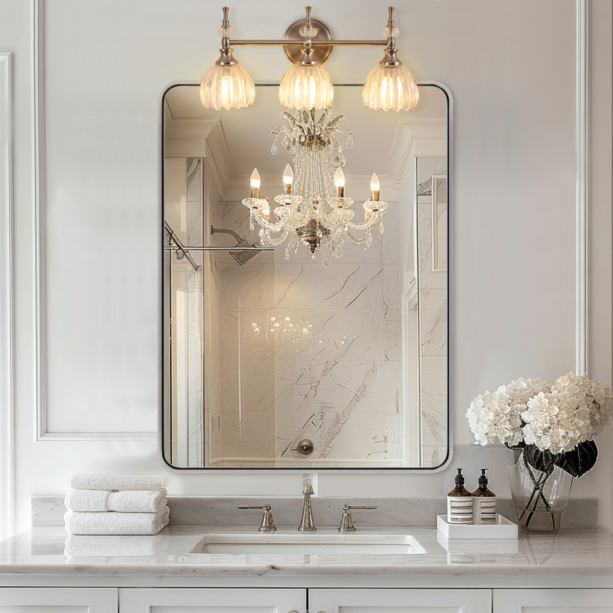 Tulip Glass Shade Bathroom Sconces Vanity Lights