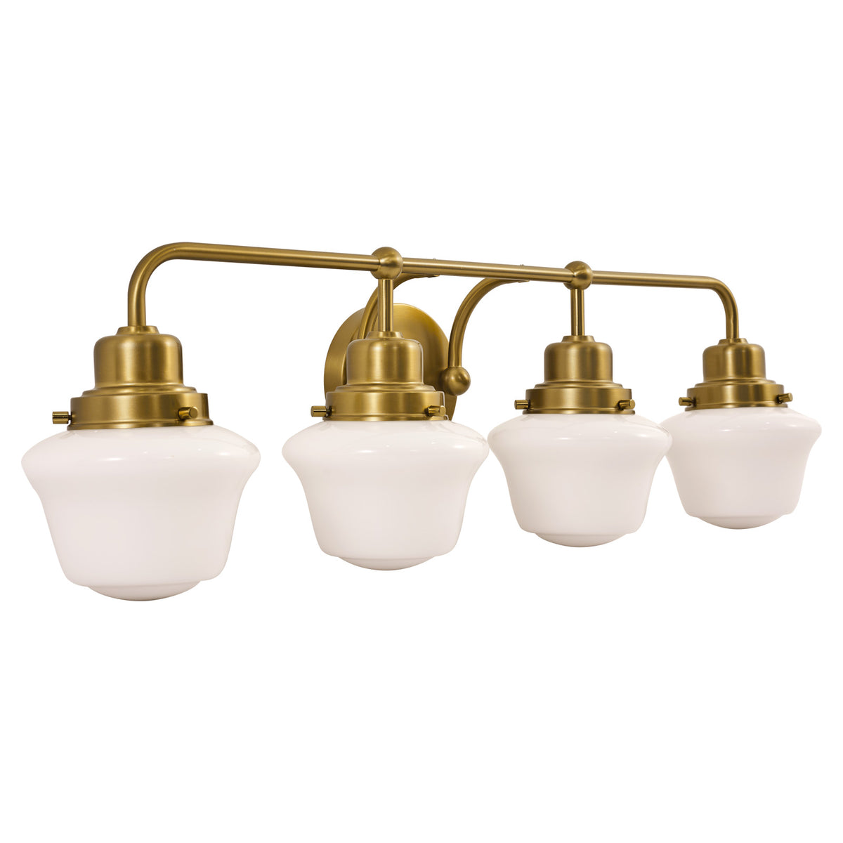 Traditional Schoolhouse Opal Glass Shade Bathroom Vanity Light