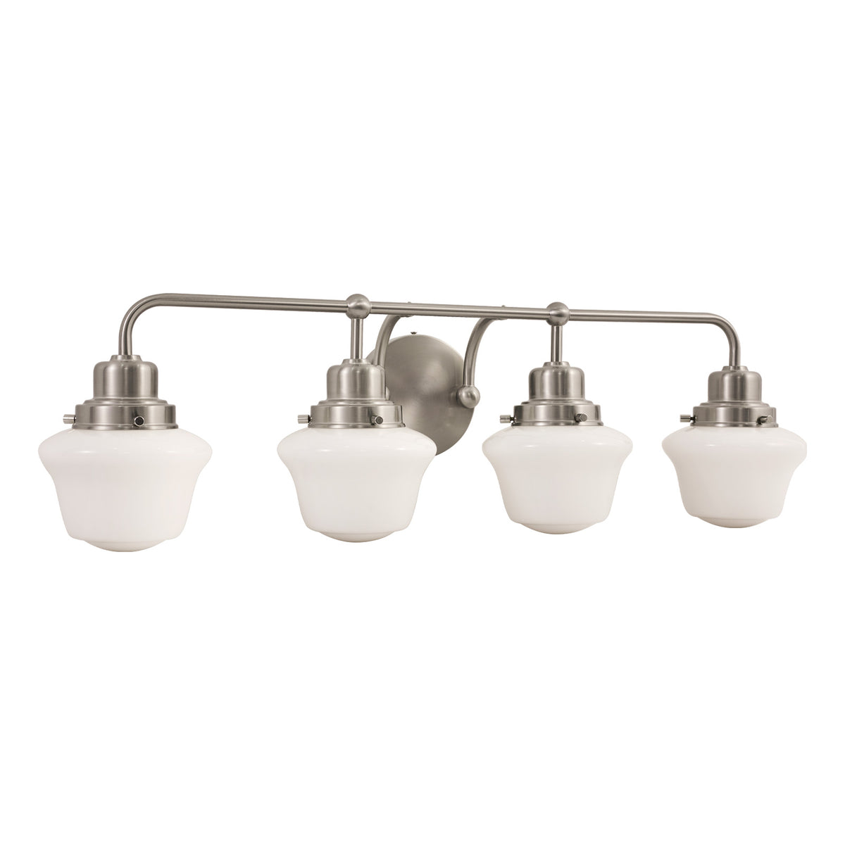 Traditional Schoolhouse Opal Glass Shade Bathroom Vanity Light