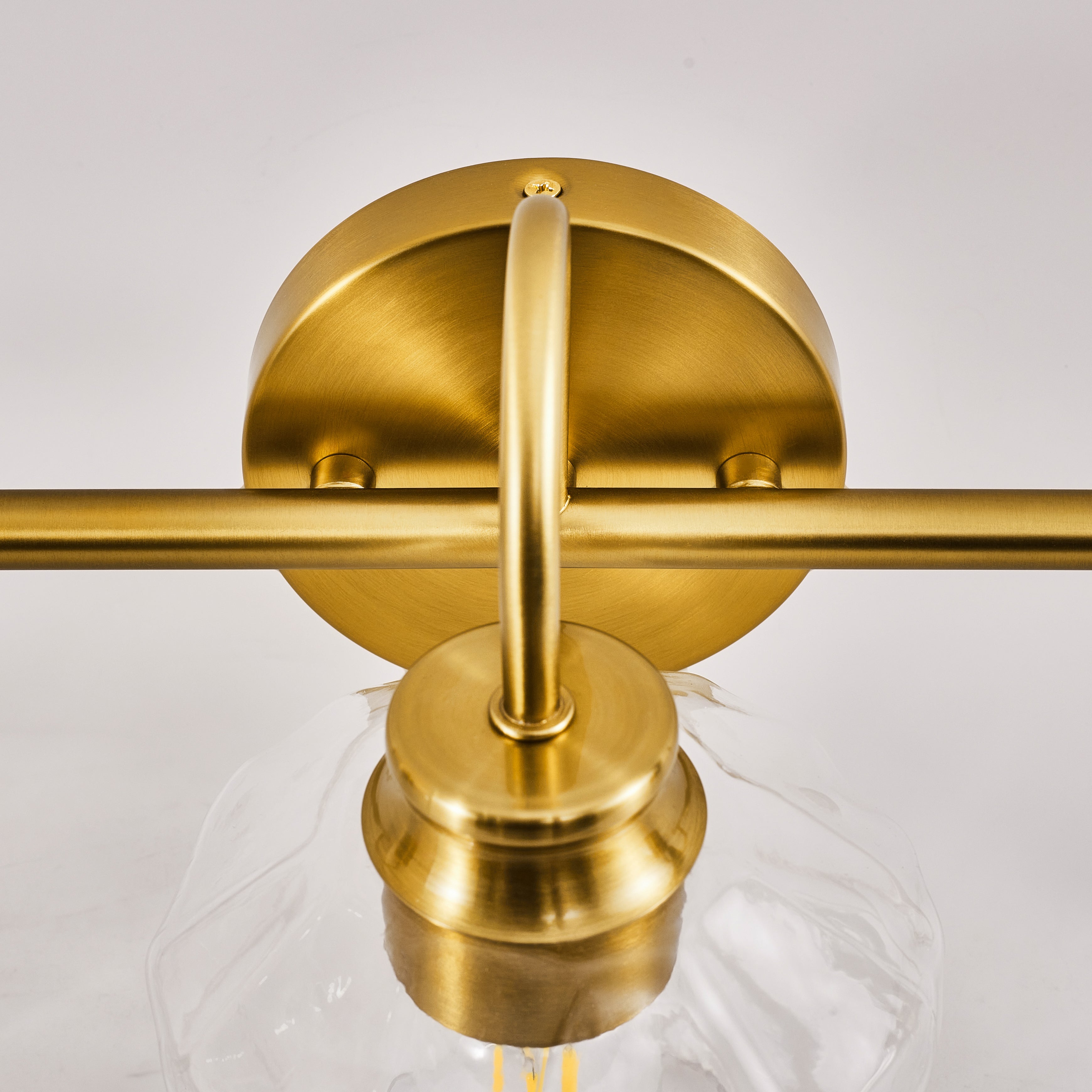 Contemporary Hammer Glass Shade Gooseneck Bathroom Wall Sconce