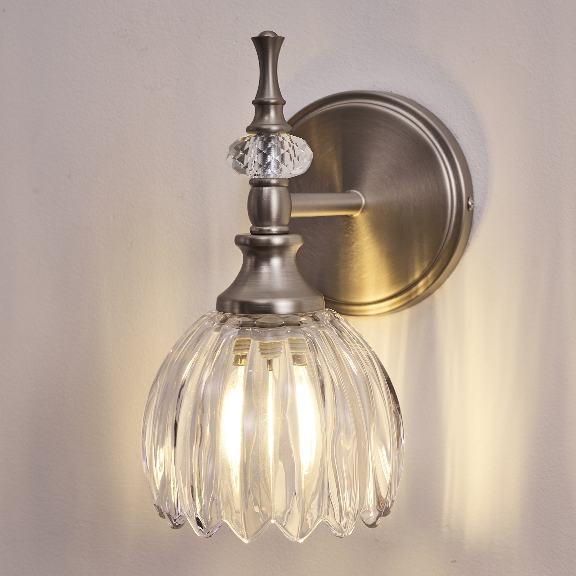 Contemporary Bathroom Vanity Light Fixtures with Tulip Glass Shade Sconces for Bath,Bedroom, Hallway