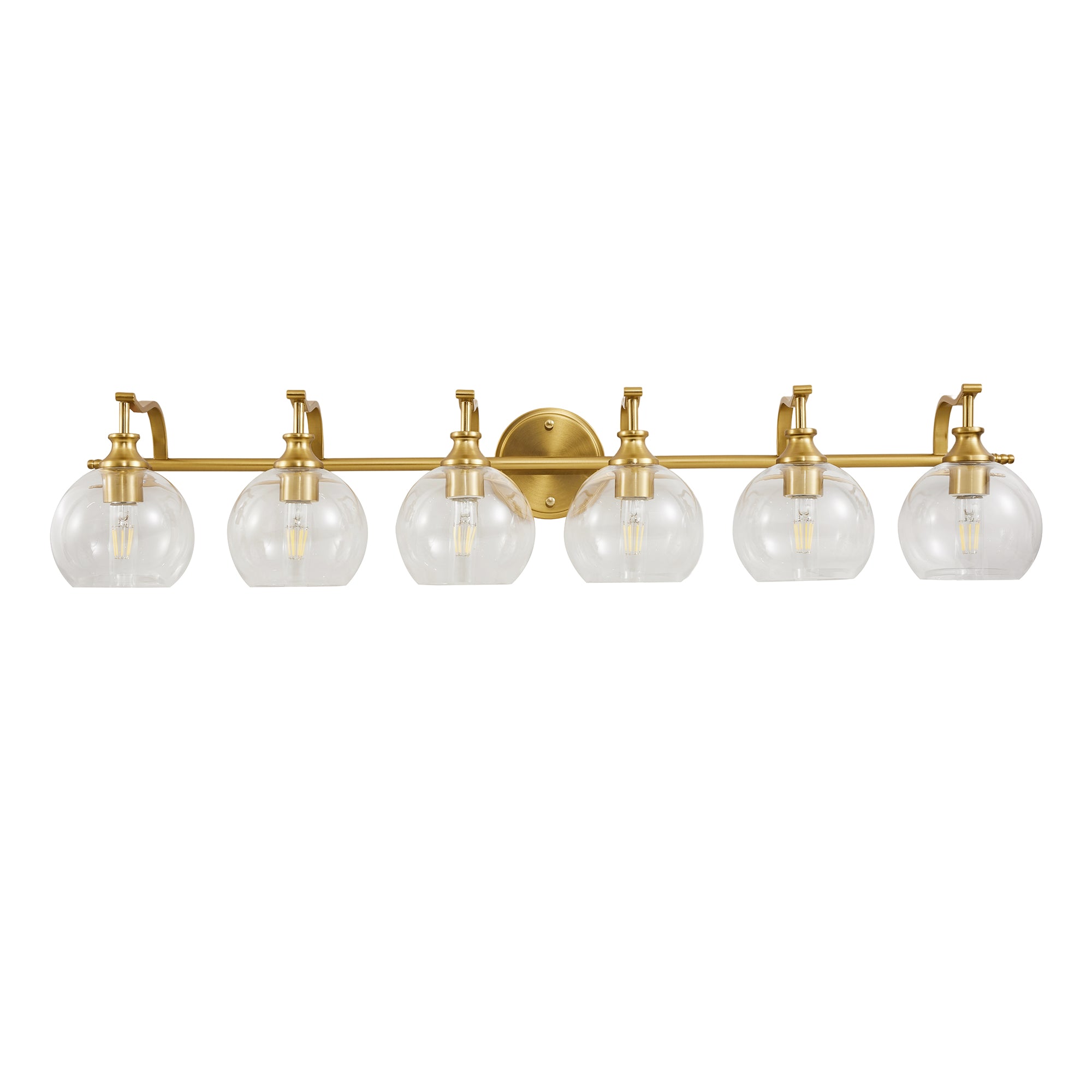 Modern Clear Globe Glass Shade Metal Crank Frame Bathroom Sconces
