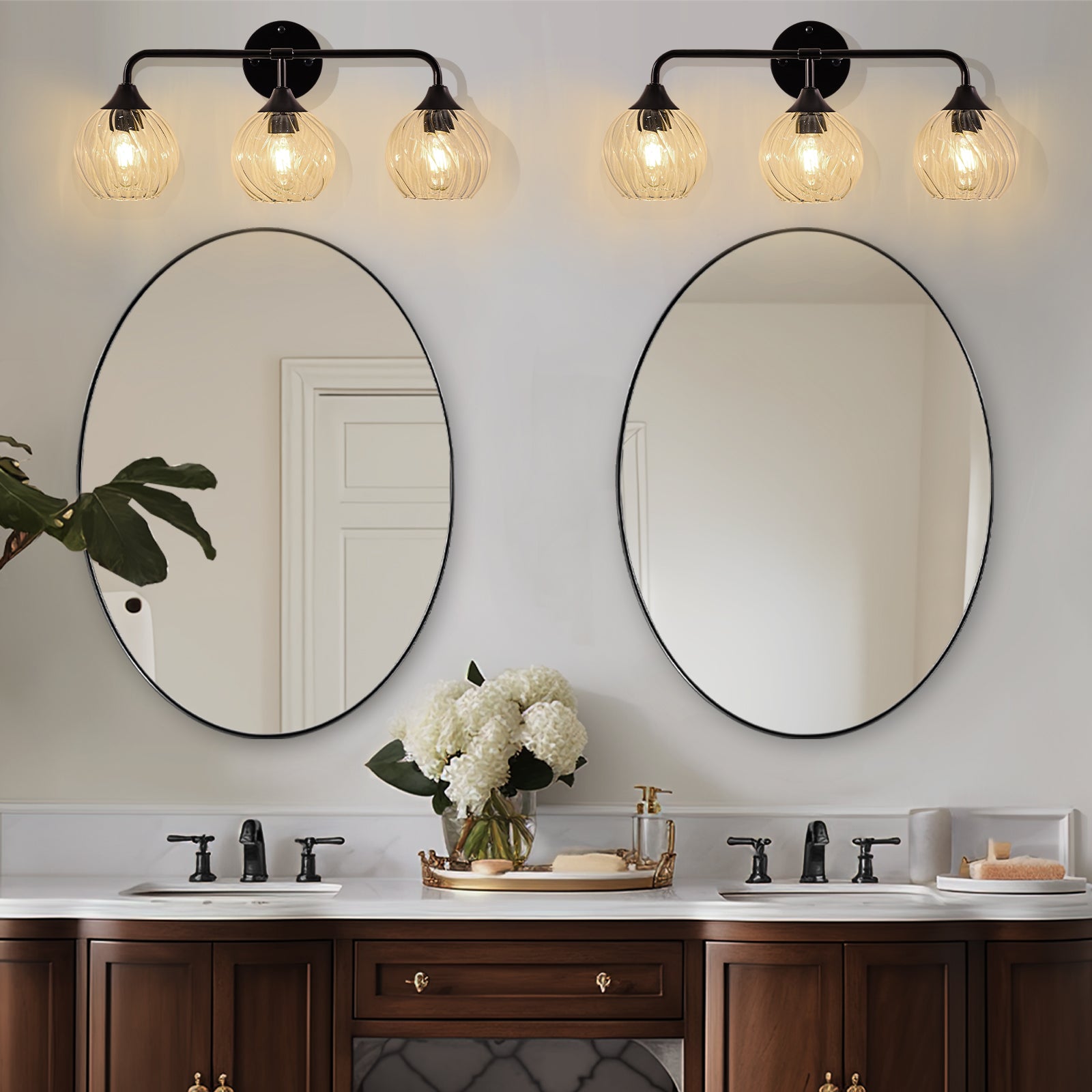 Striped Spiral Glass Globe Shade Wall Sconce Vanity Lights