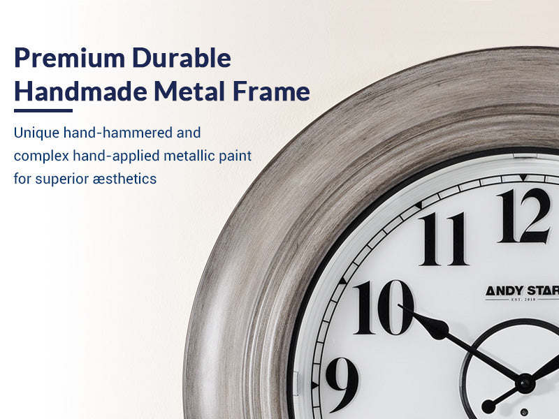 21 inch Oak Illuminated Outdoor Clocks with Thermometer Weatherproof Waterproof