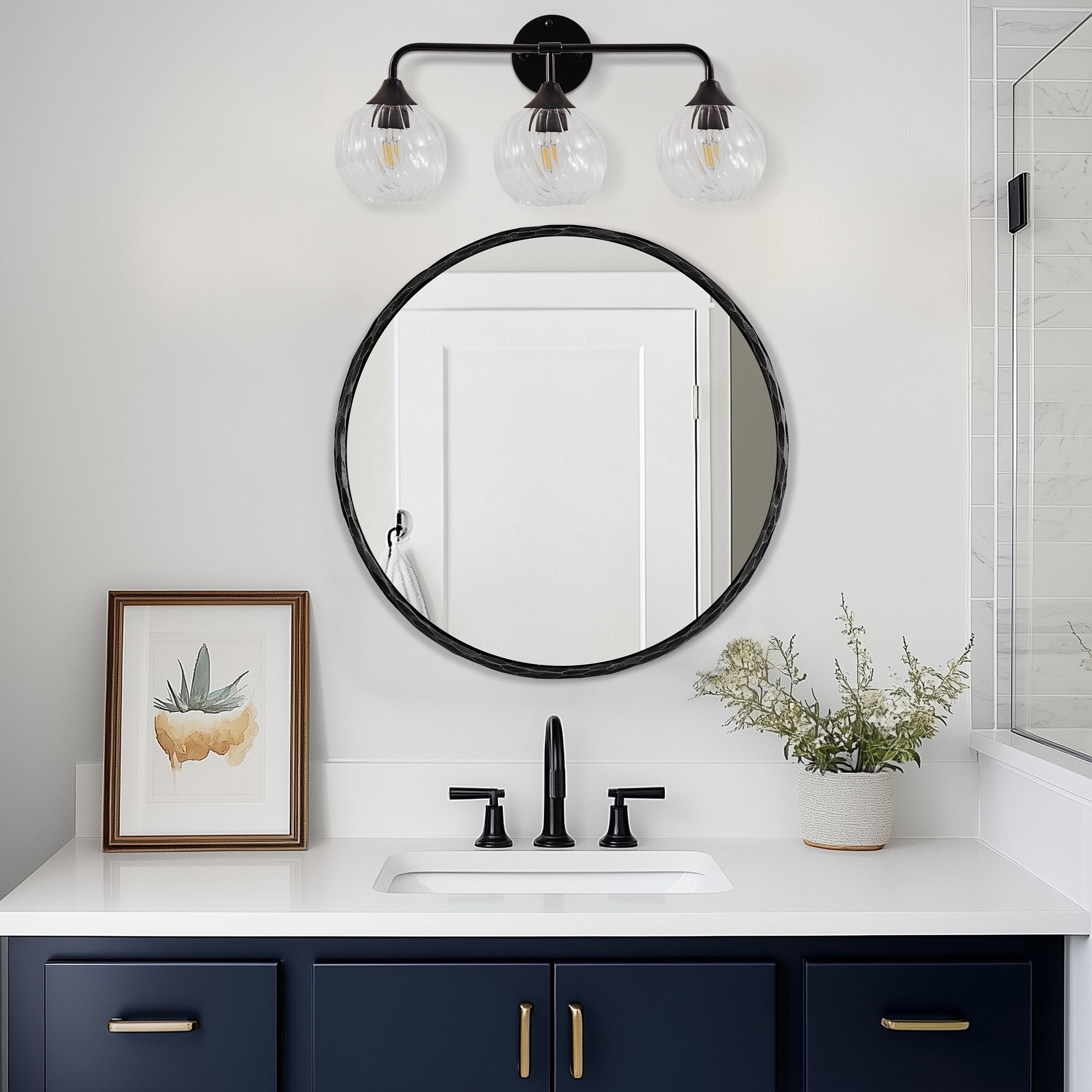 Striped Spiral Glass Globe Shade Wall Sconce Vanity Lights