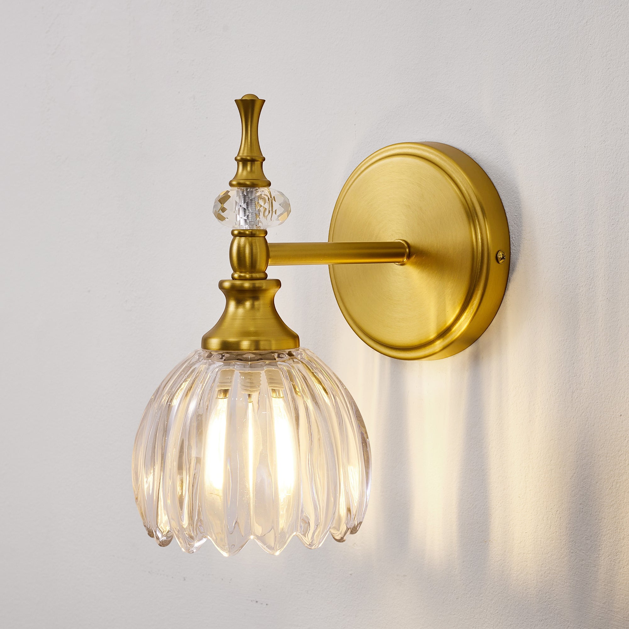 Contemporary Bathroom Vanity Light Fixtures with Tulip Glass Shade Sconces for Bath,Bedroom, Hallway