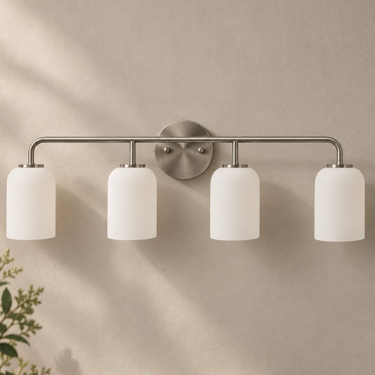 Modern Milk Glass Shade Vanity Light Wall Sconce