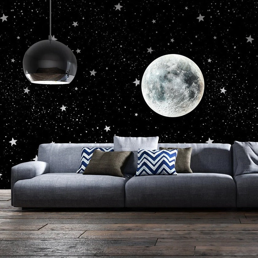 LED Moon Mirror - Aesthetic Mirror Decor with Lunar Illumination Moon Wall Lamp