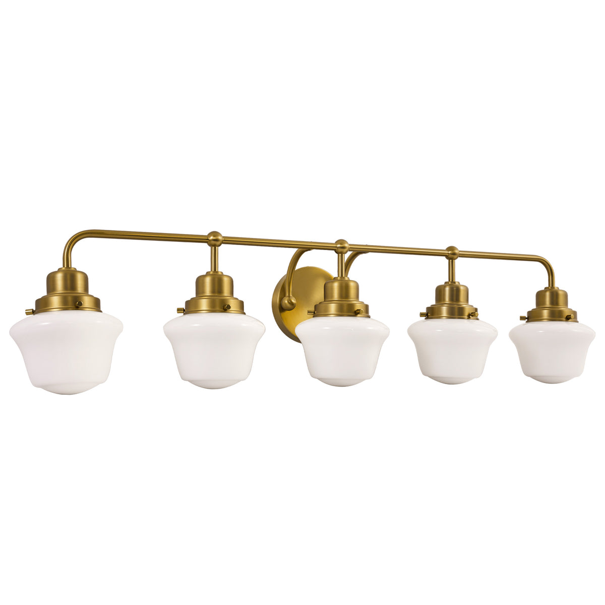 Traditional Schoolhouse Opal Glass Shade Bathroom Vanity Light