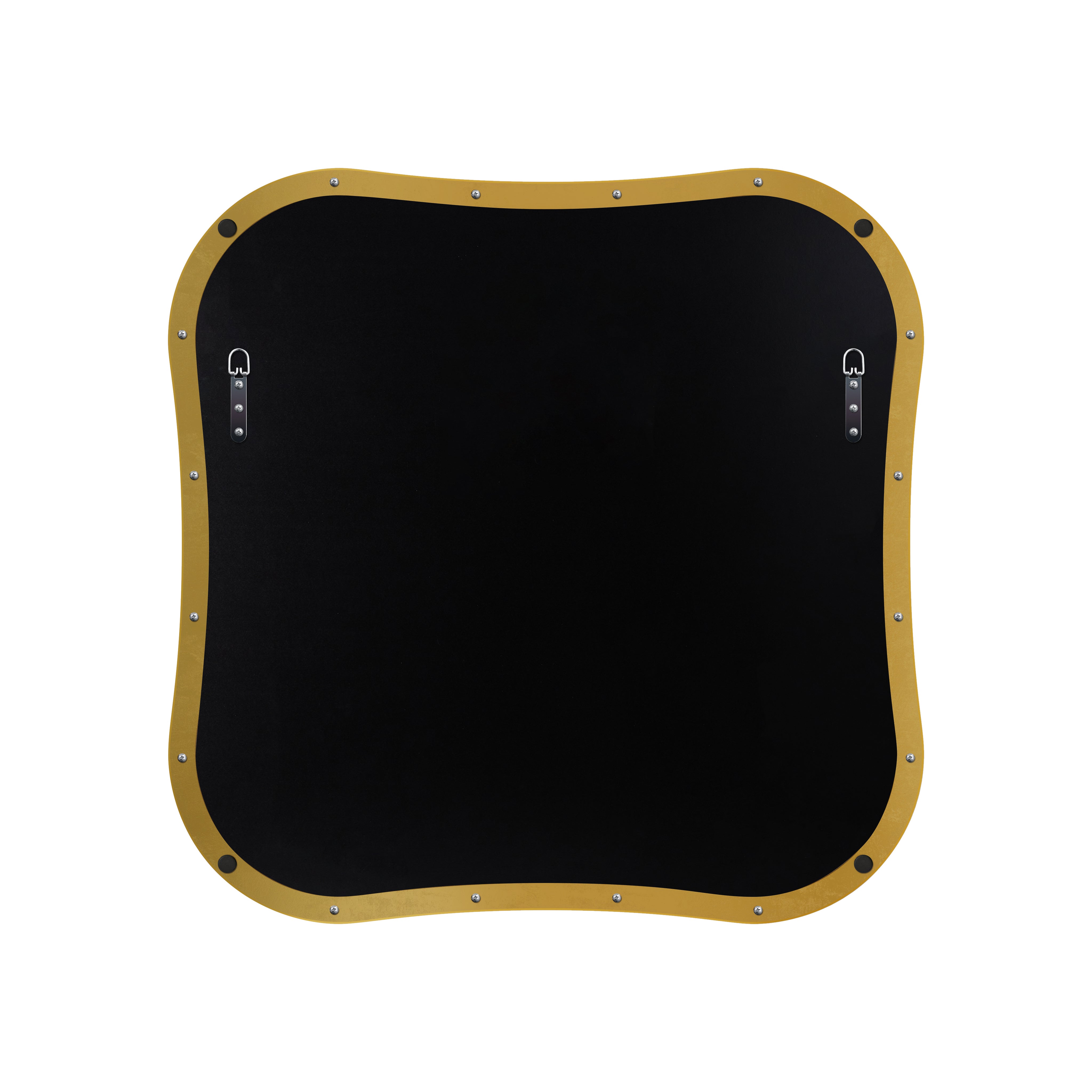 Contemporary Square Scalloped Bathroom Mirrors | 30Inch,Stainless Steel Framed