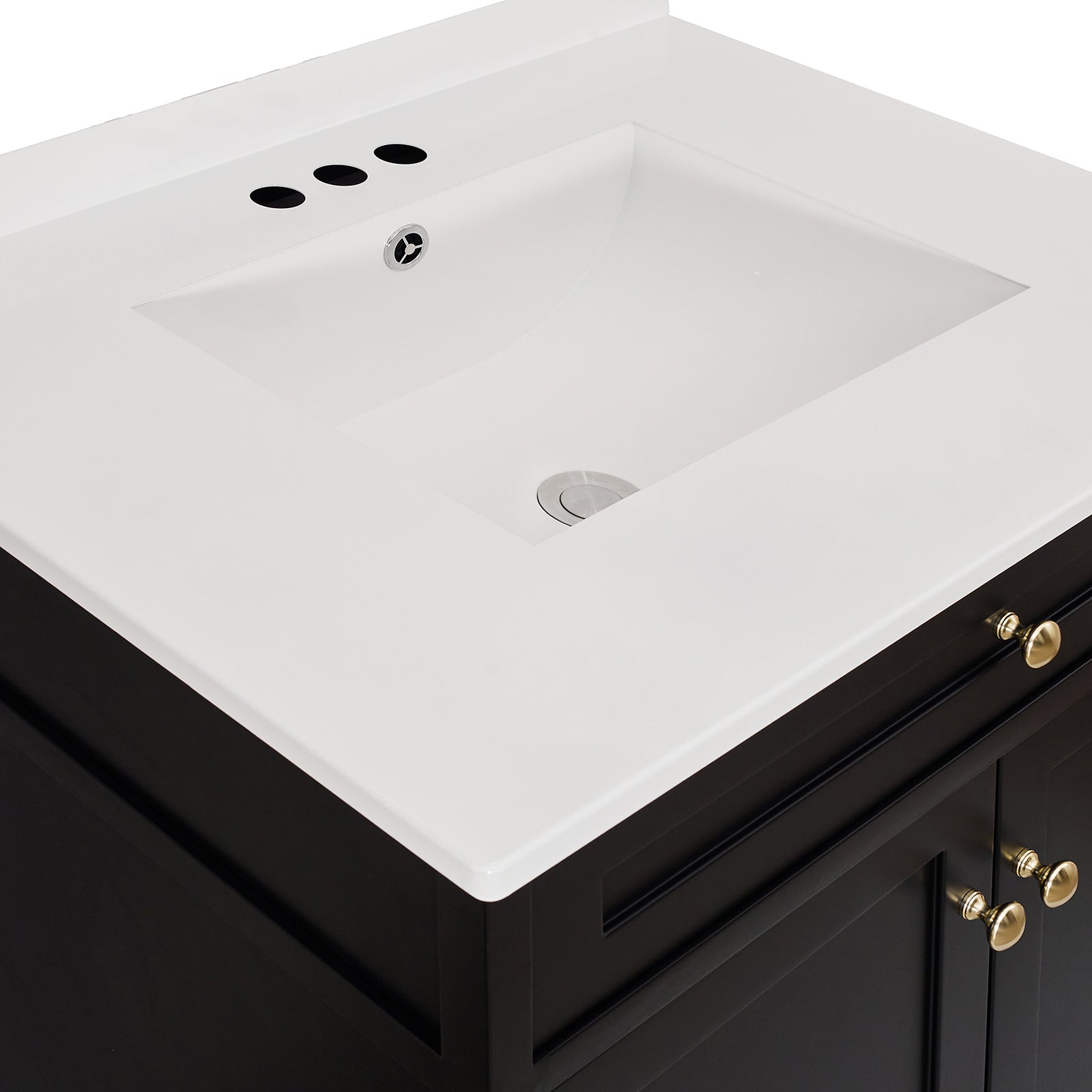 Modern Bathroom Vanity with Sink Combo, Bathroom Vanity Cabinet with 2 Doors and Shelf