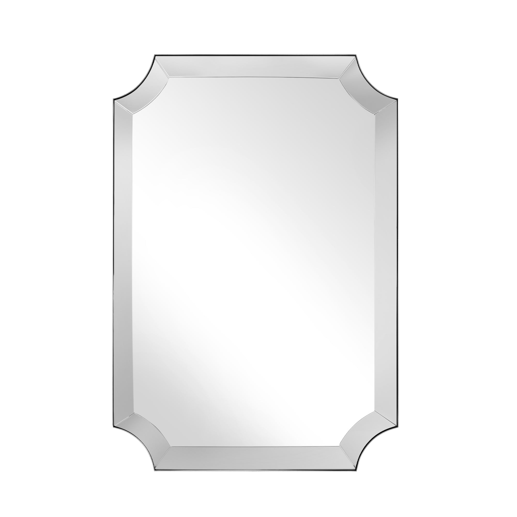 Minuette Glass Tiles Edge Scalloped Bathroom Vanity Mirrors | Stainless Steel Frame