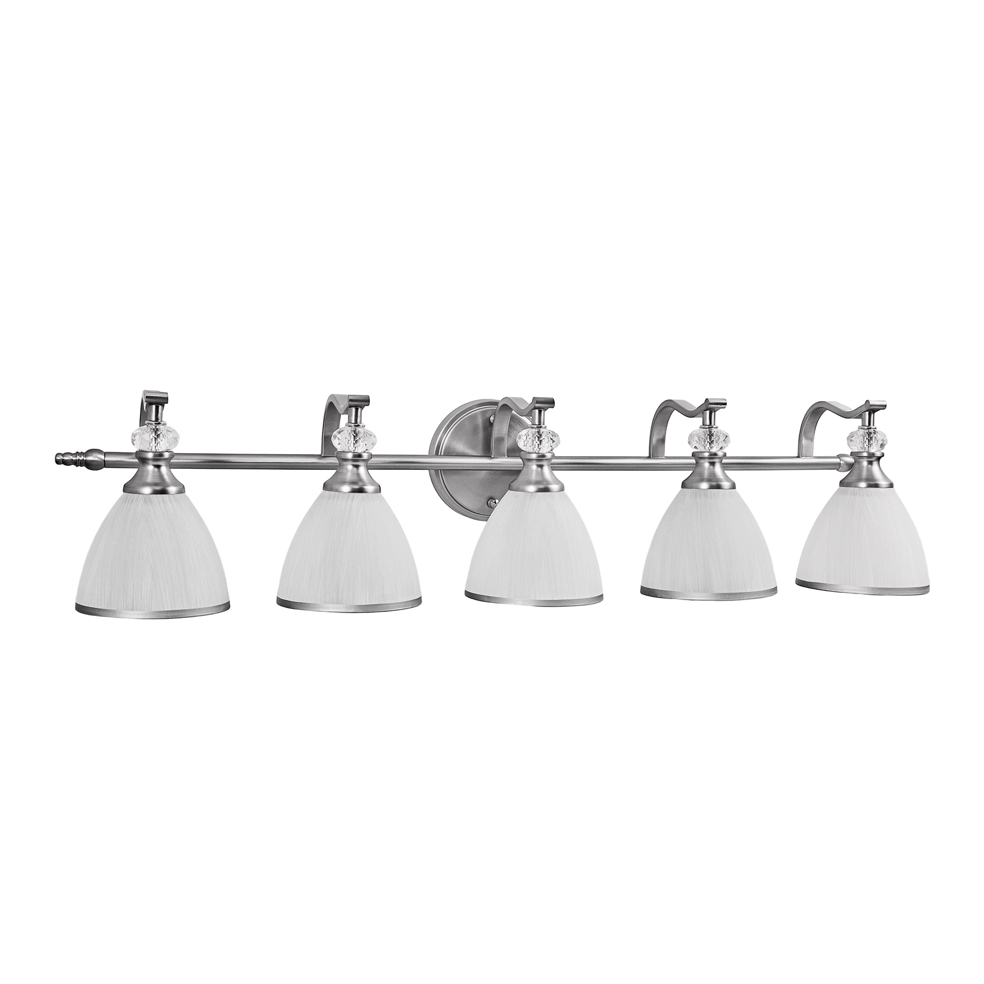 Artistical Metal Crank Frame White Frosted Trumpet Shade Bathroom Sconces