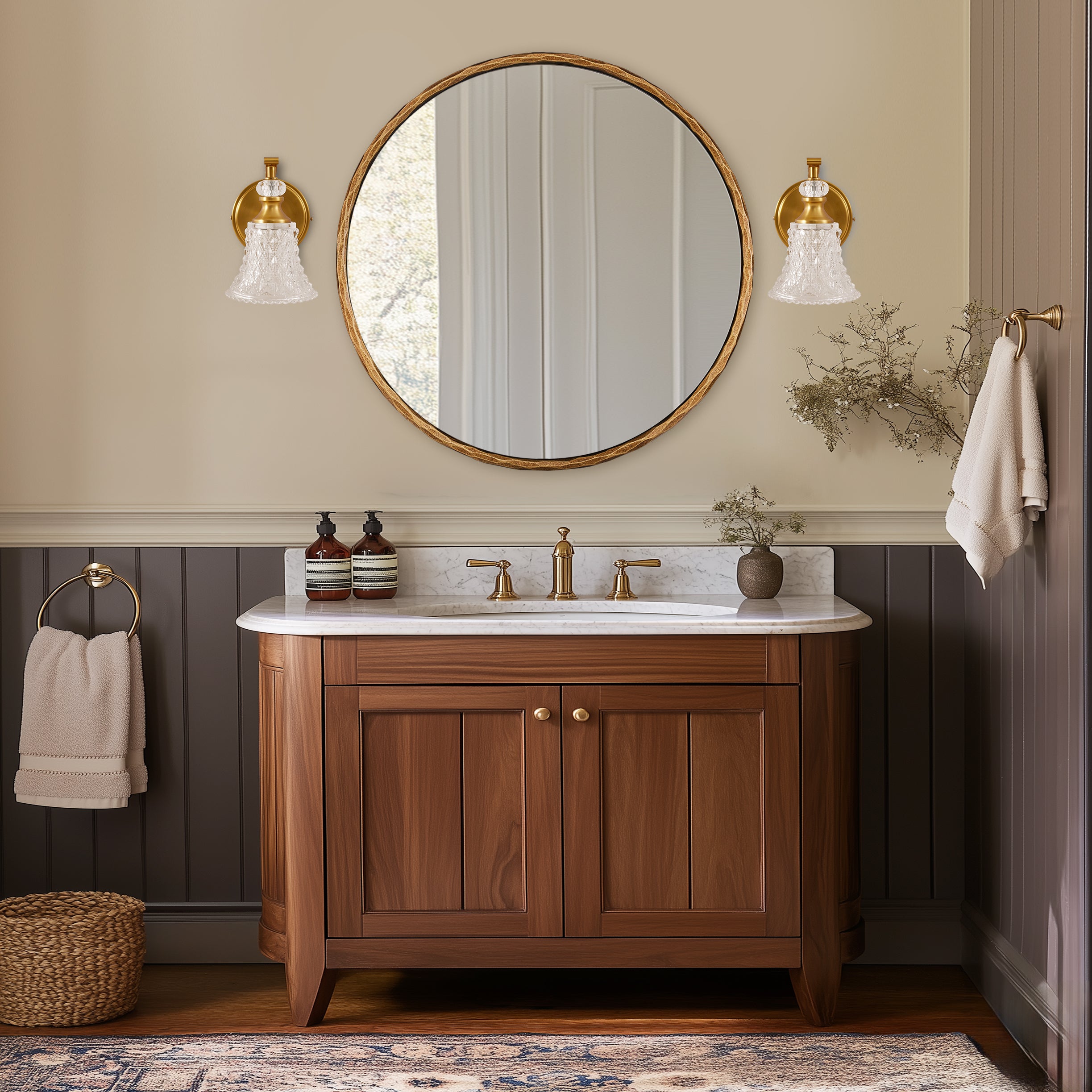 Victoria Crystal Sconces Bathroom Light Fixtures