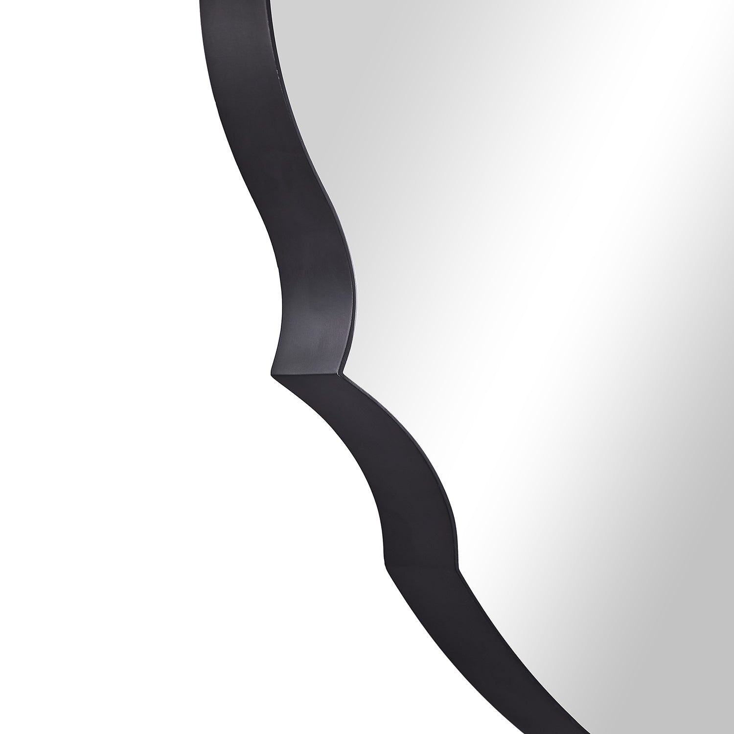 Contemporary Oval Scalloped Wall Mirror Irregular Bathroom Vanity Mirror| Stainless Steel Frame