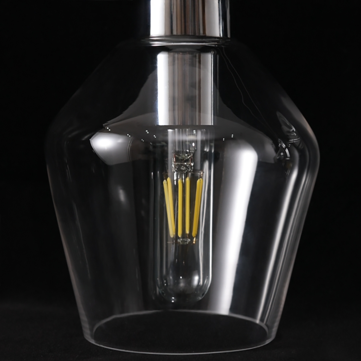 Contemporary Tapered Clear Glass Shade Bathroom Vanity Light