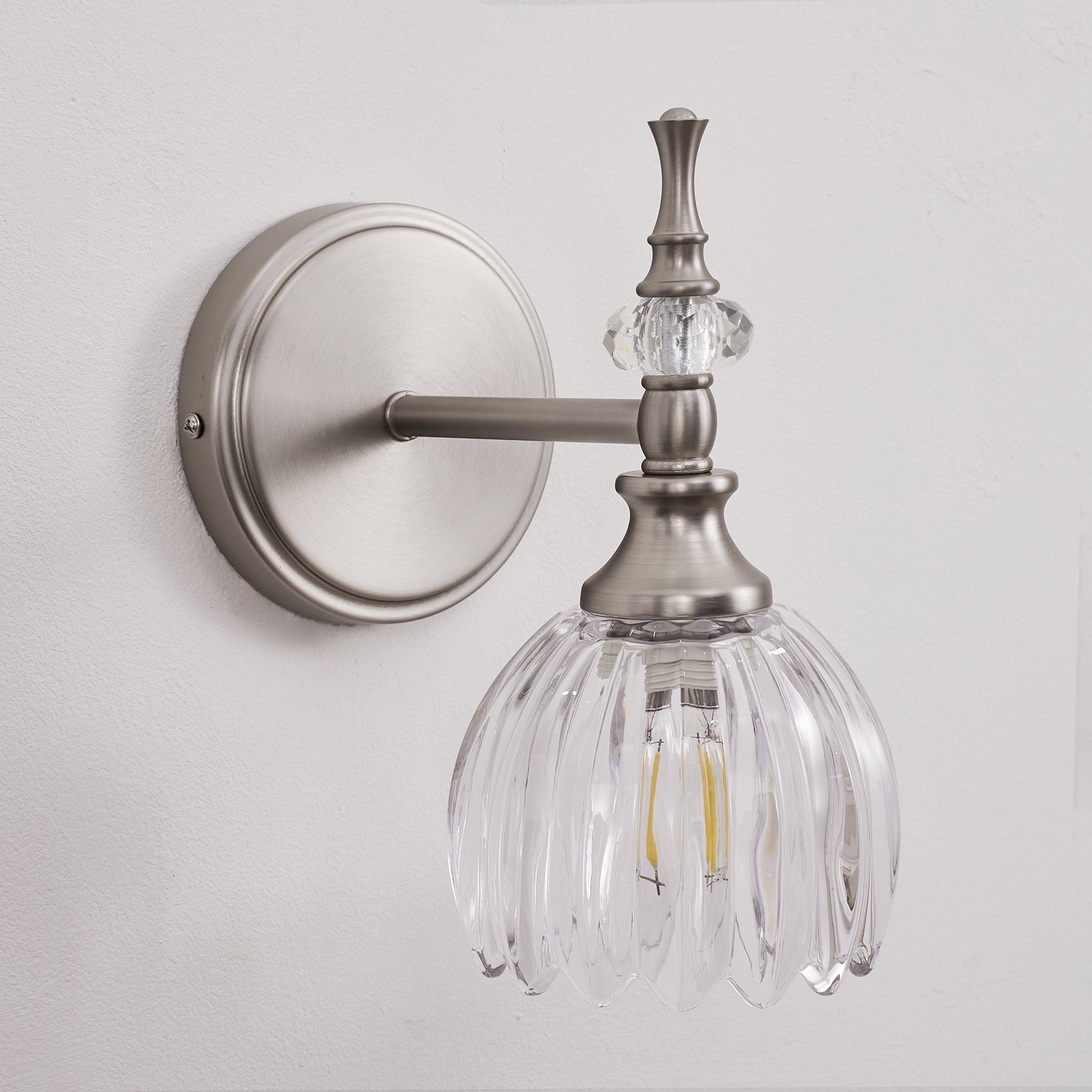 Contemporary Bathroom Vanity Light Fixtures with Tulip Glass Shade Sconces for Bath,Bedroom, Hallway