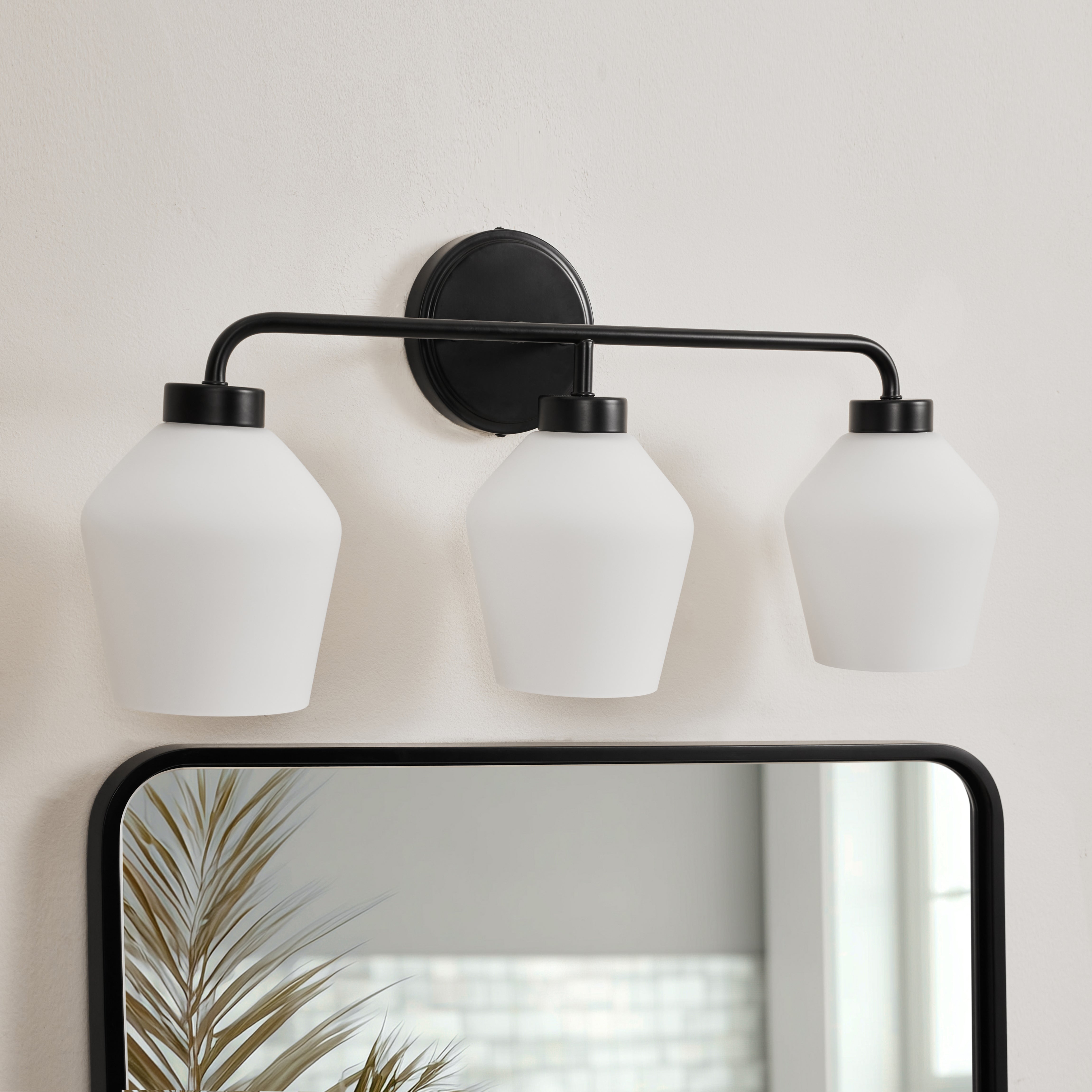 Contemporary Milk White Glass Shade Wall Sconce Bathroom Vanity Light Fixtures