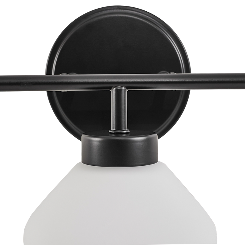 Contemporary Milk White Glass Shade Wall Sconce Bathroom Vanity Light Fixtures