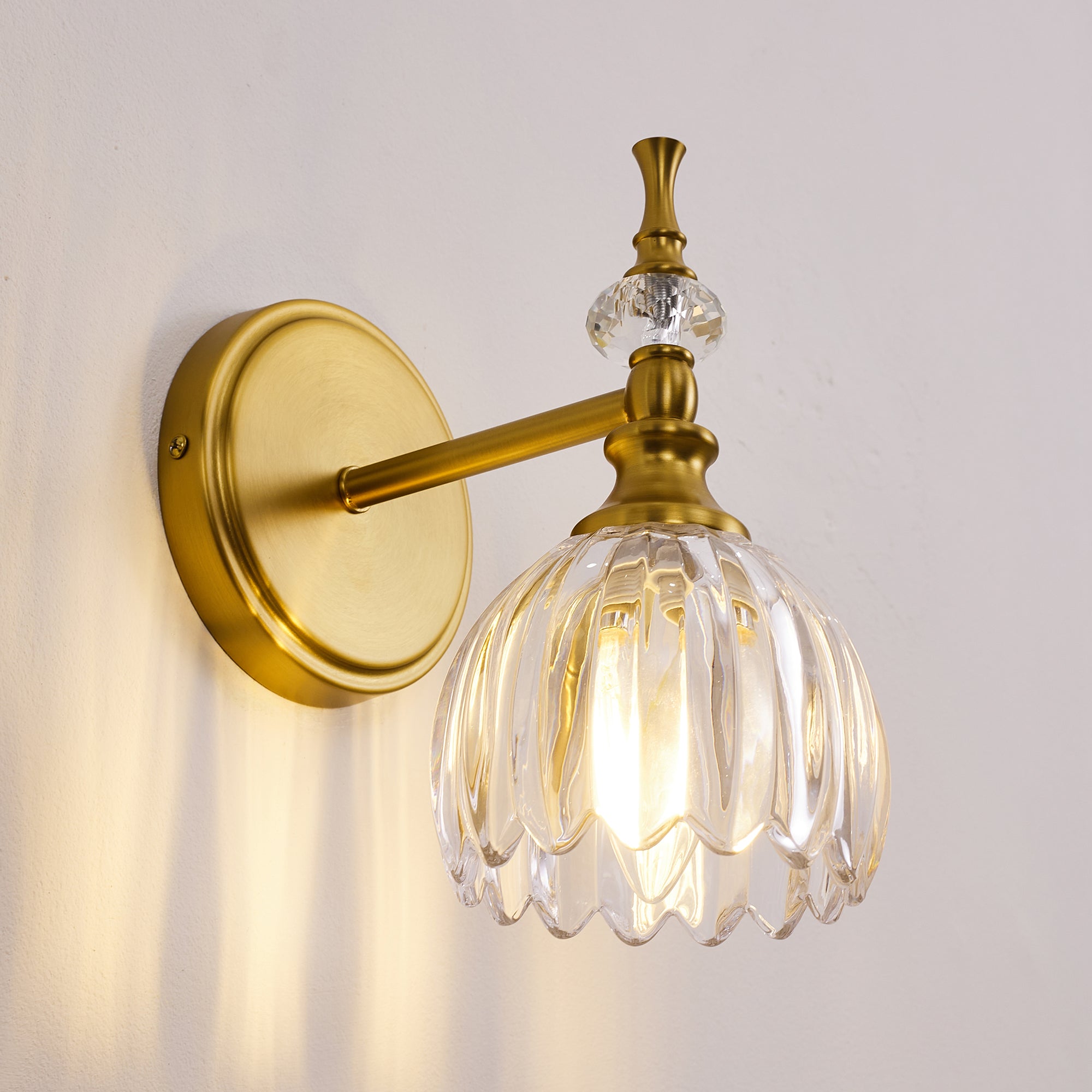 Contemporary Bathroom Vanity Light Fixtures with Tulip Glass Shade Sconces for Bath,Bedroom, Hallway