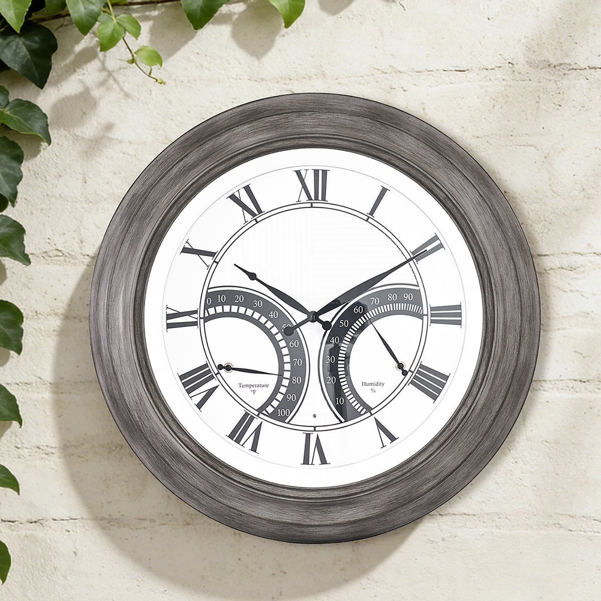 Contemporary 24 Inch Large Outdoor Wall Clock Waterproof Illuminated Clock,Stripe Dial
