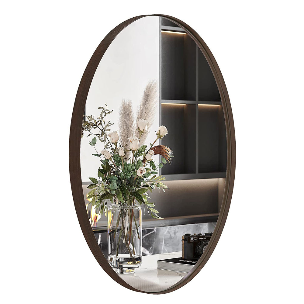 Modern Oval Bathroom Wall Mirrors |Stainless Steel Framed