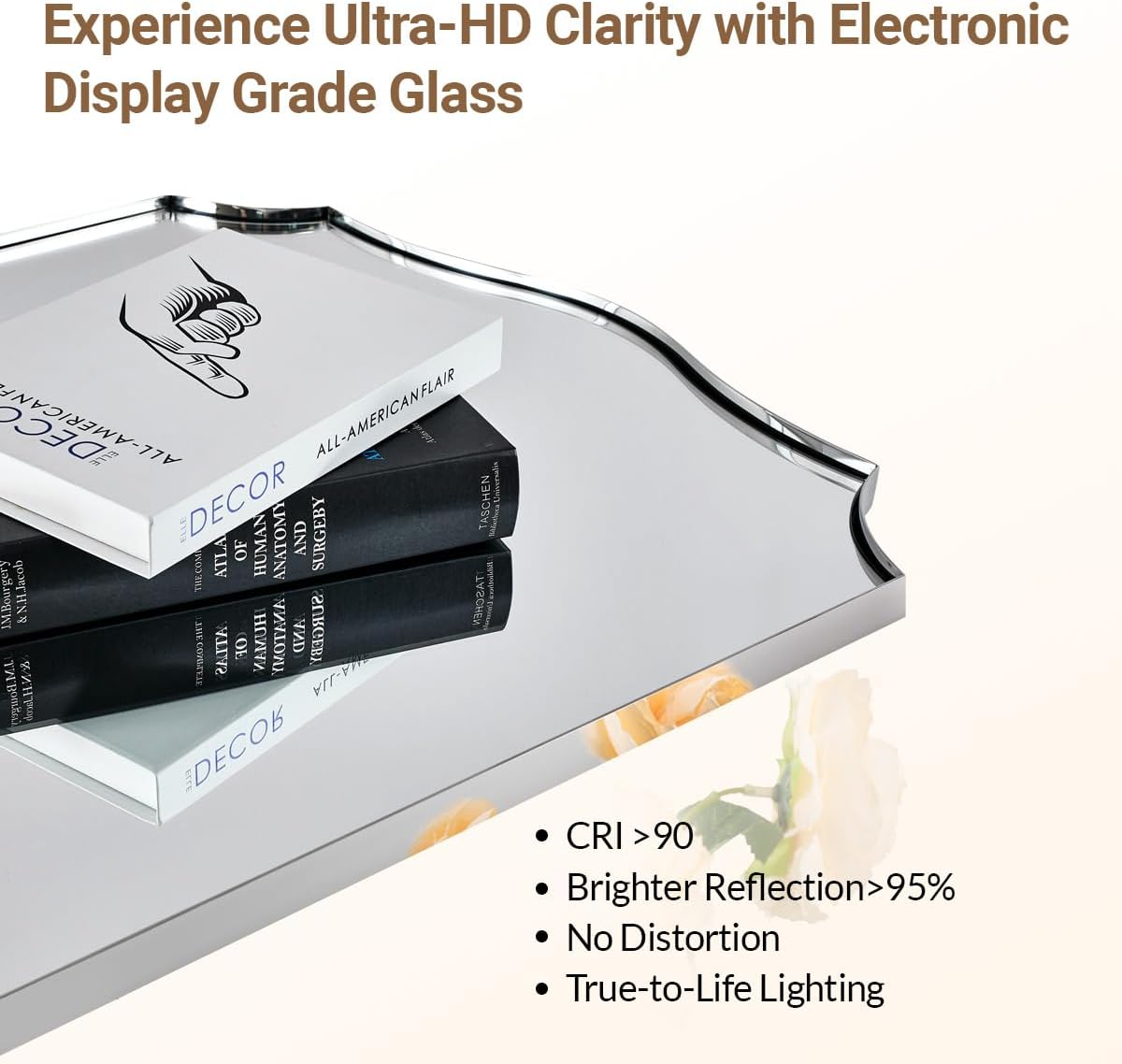 Open Box Like New: Contemporary Scalloped Rectangle Wall Mirror