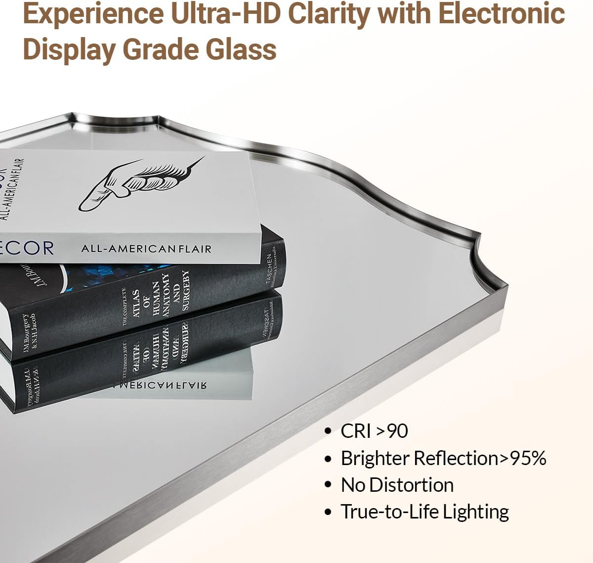 Open Box Like New: Contemporary Scalloped Rectangle Wall Mirror