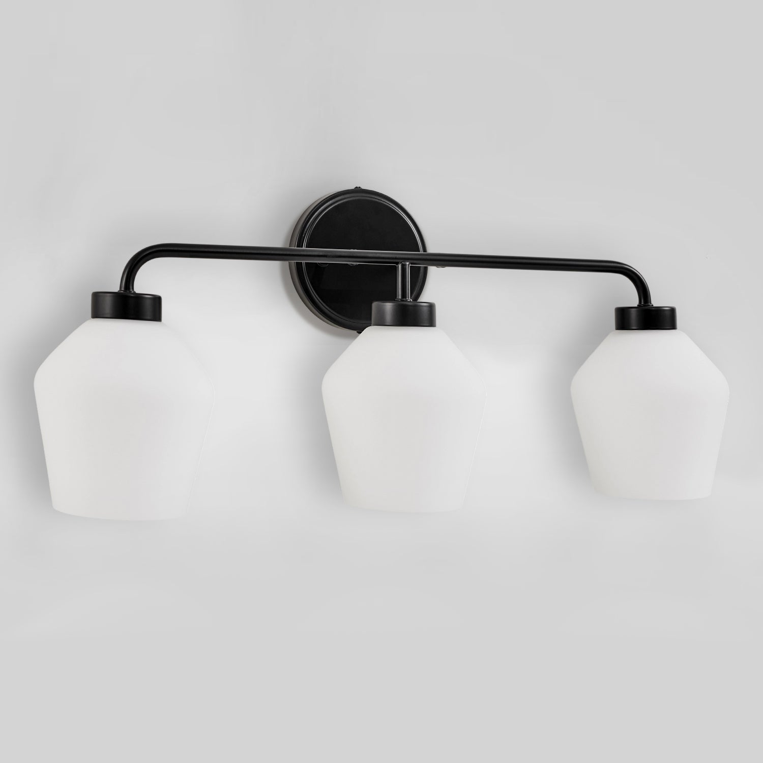 Contemporary Milk White Glass Shade Wall Sconce Bathroom Vanity Light Fixtures