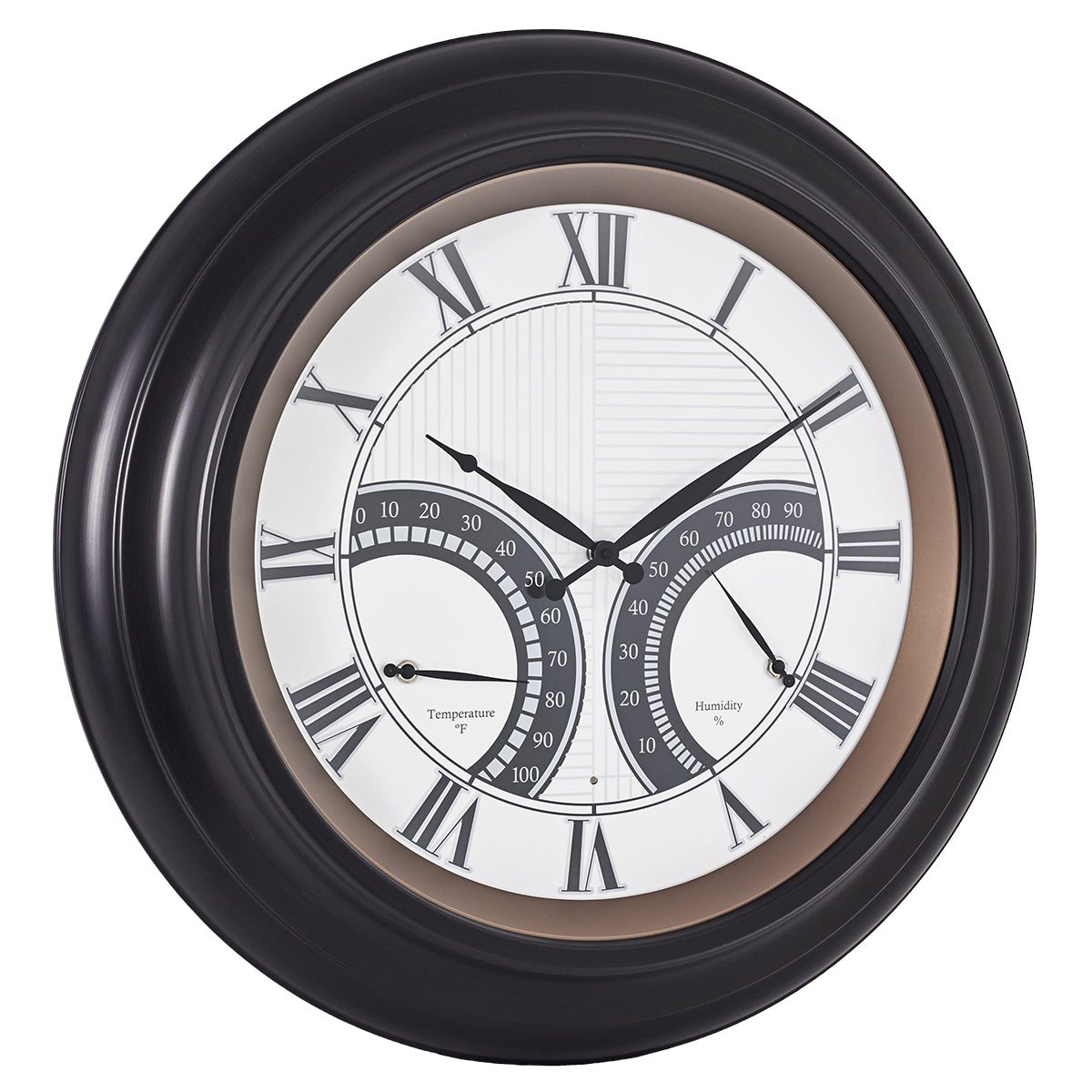 Contemporary 24 Inch Large Outdoor Wall Clock Waterproof Illuminated Clock,Stripe Dial