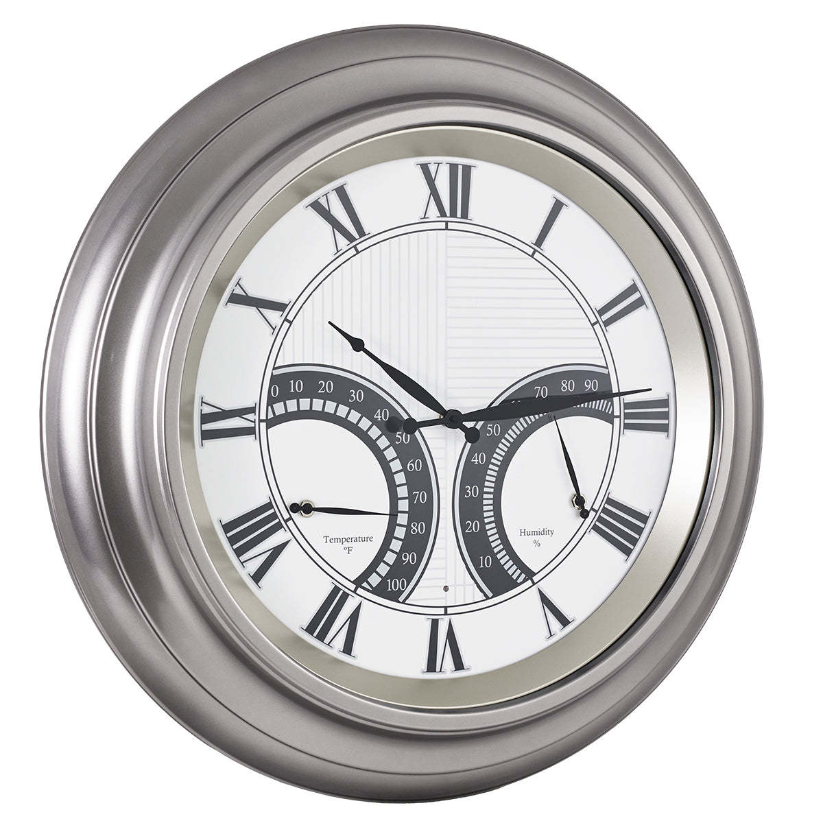 Contemporary 24 Inch Large Outdoor Wall Clock Waterproof Illuminated Clock,Stripe Dial