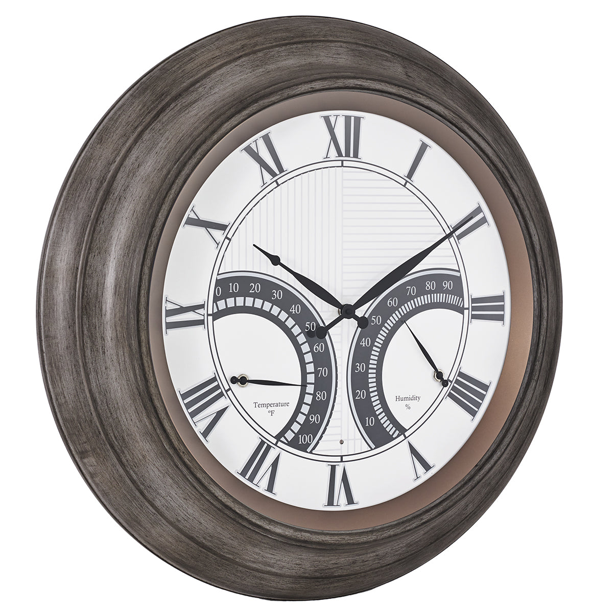 Contemporary 24 Inch Large Outdoor Wall Clock Waterproof Illuminated Clock,Stripe Dial