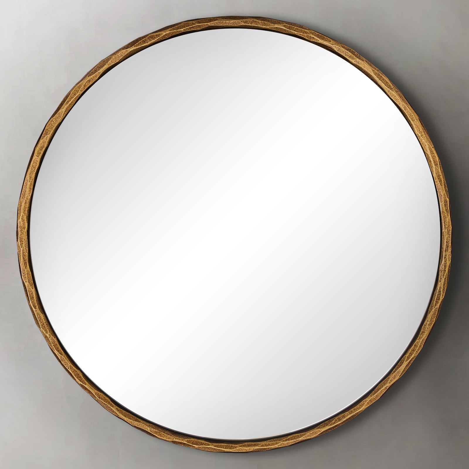 Vintage Hand Hammer Forged Iron Mirror Circle Wrought Iron Mirror Round Wall Mirror