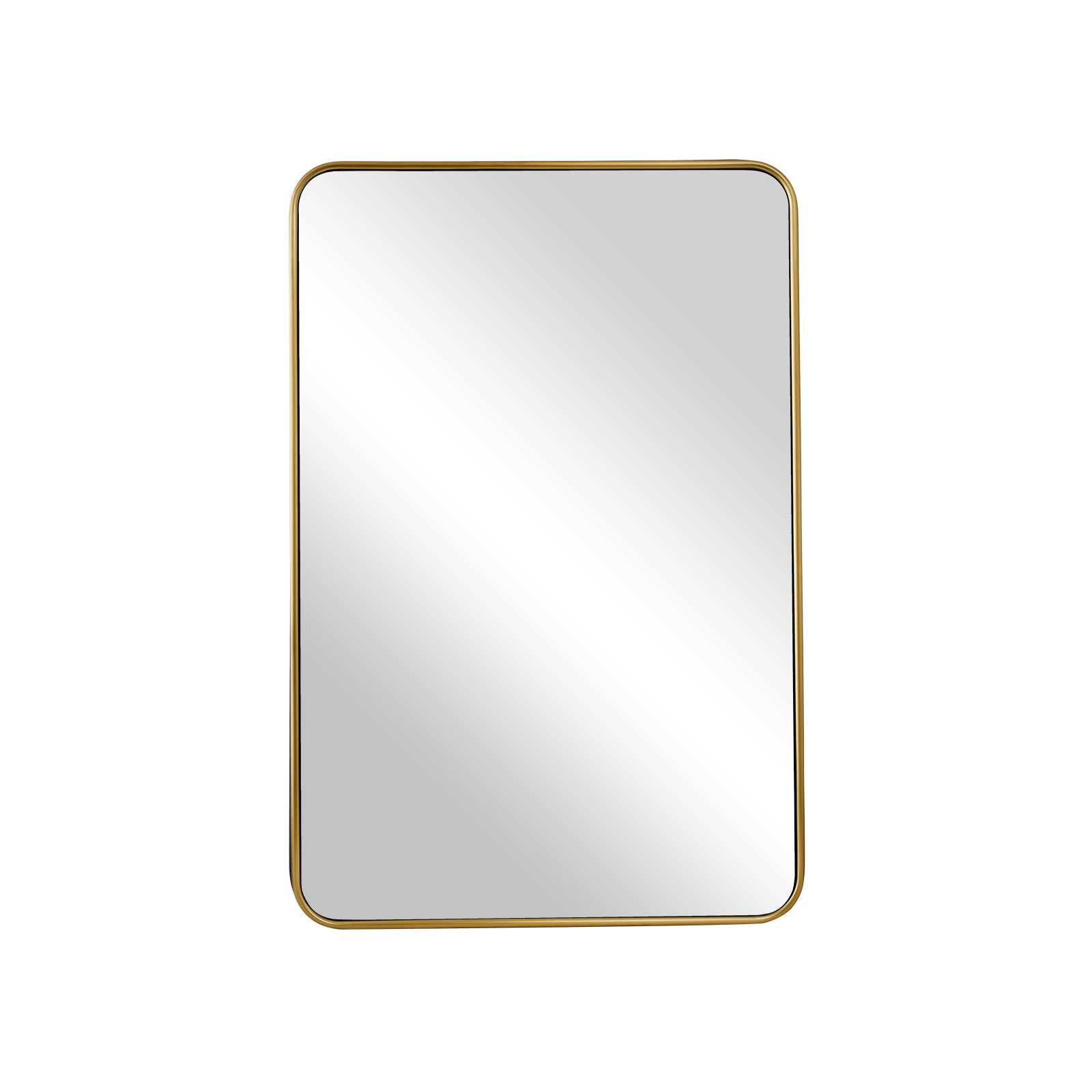 Open Box Like New:Modern Rounded Rectangular Bathroom Mirrors| Stainless Steel U-Tube Frame