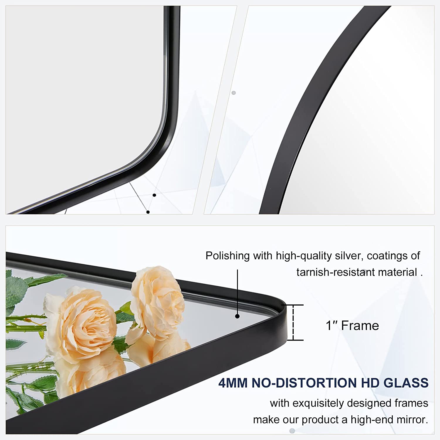 Open Box Like New: Contemporary Arched Bathroom Vanity Mirror