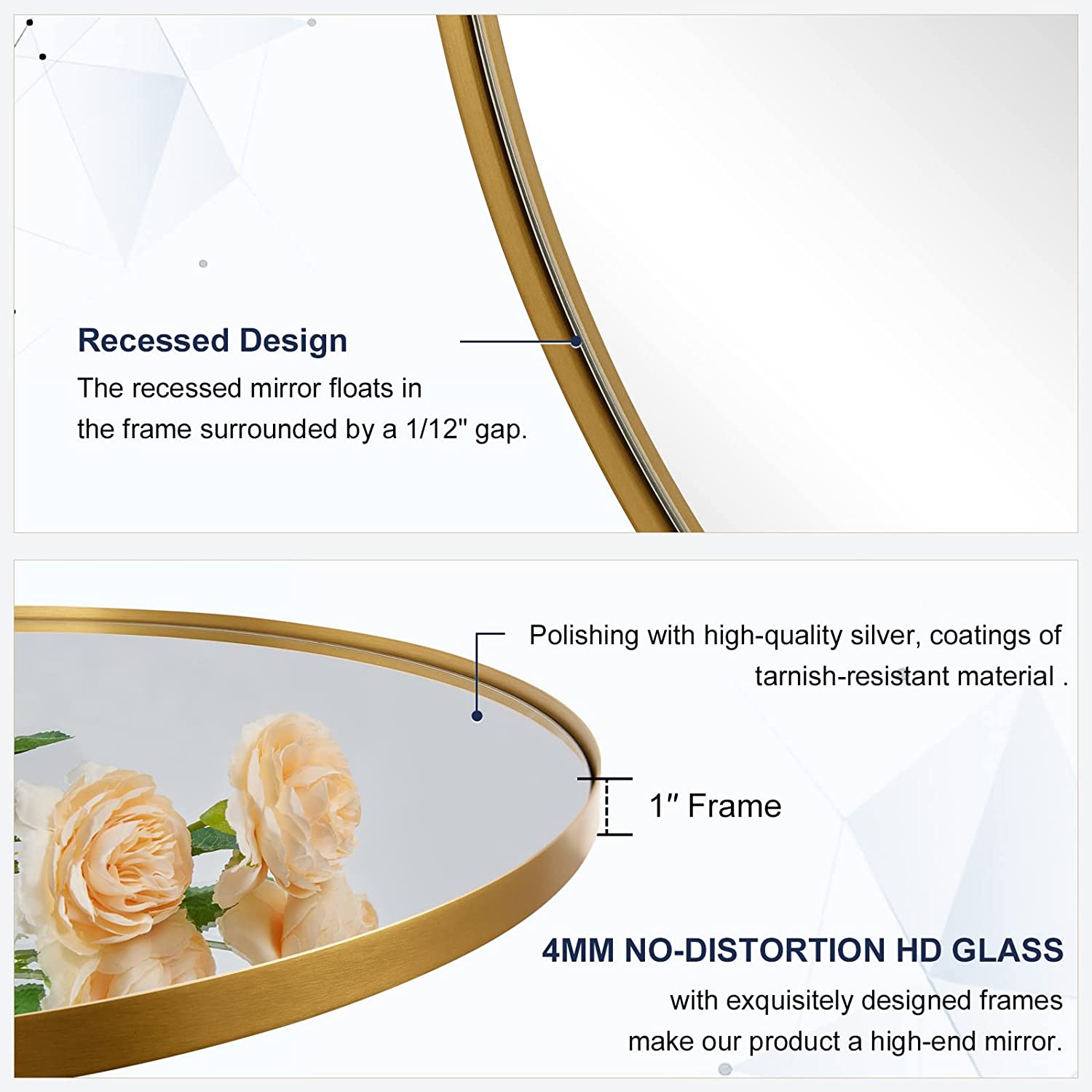 Open Box Like New: Modern Round Vanity Wall Mirrors For Bathroom