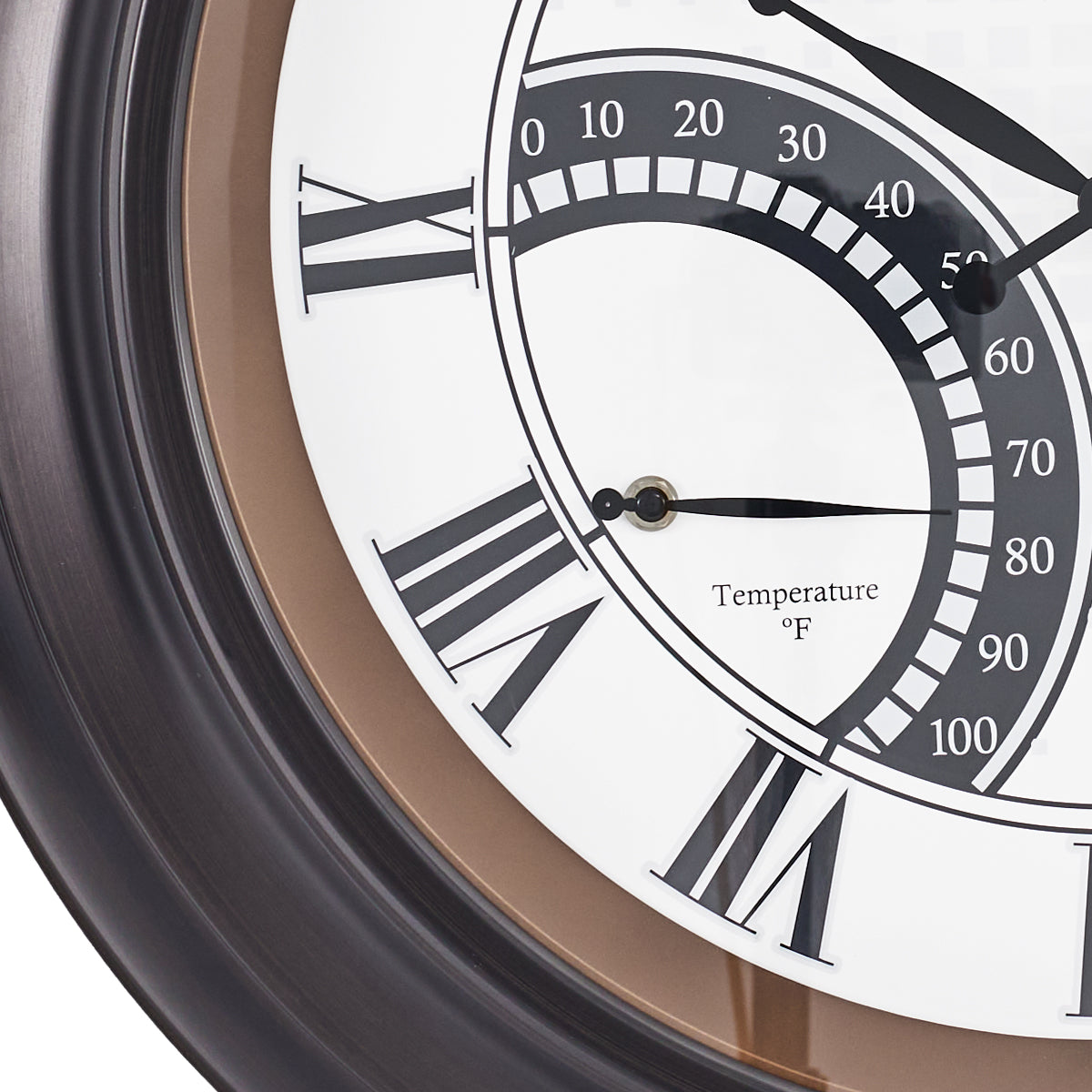 24 Inch Outdoor Wall Clock Large Waterproof Illuminated Clock with Thermometer,Square Grid Dial