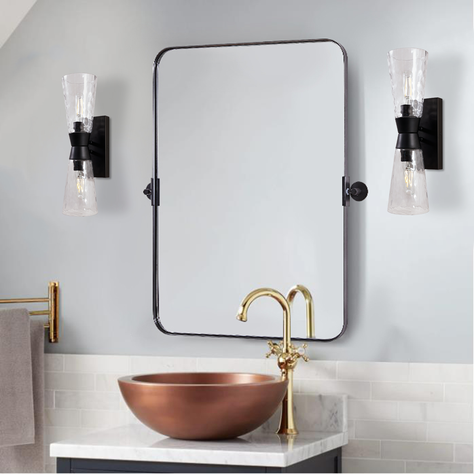 Tilting Rectangular Pivot Mirror for Bathroom/Vanity | Stainless Steel Frame