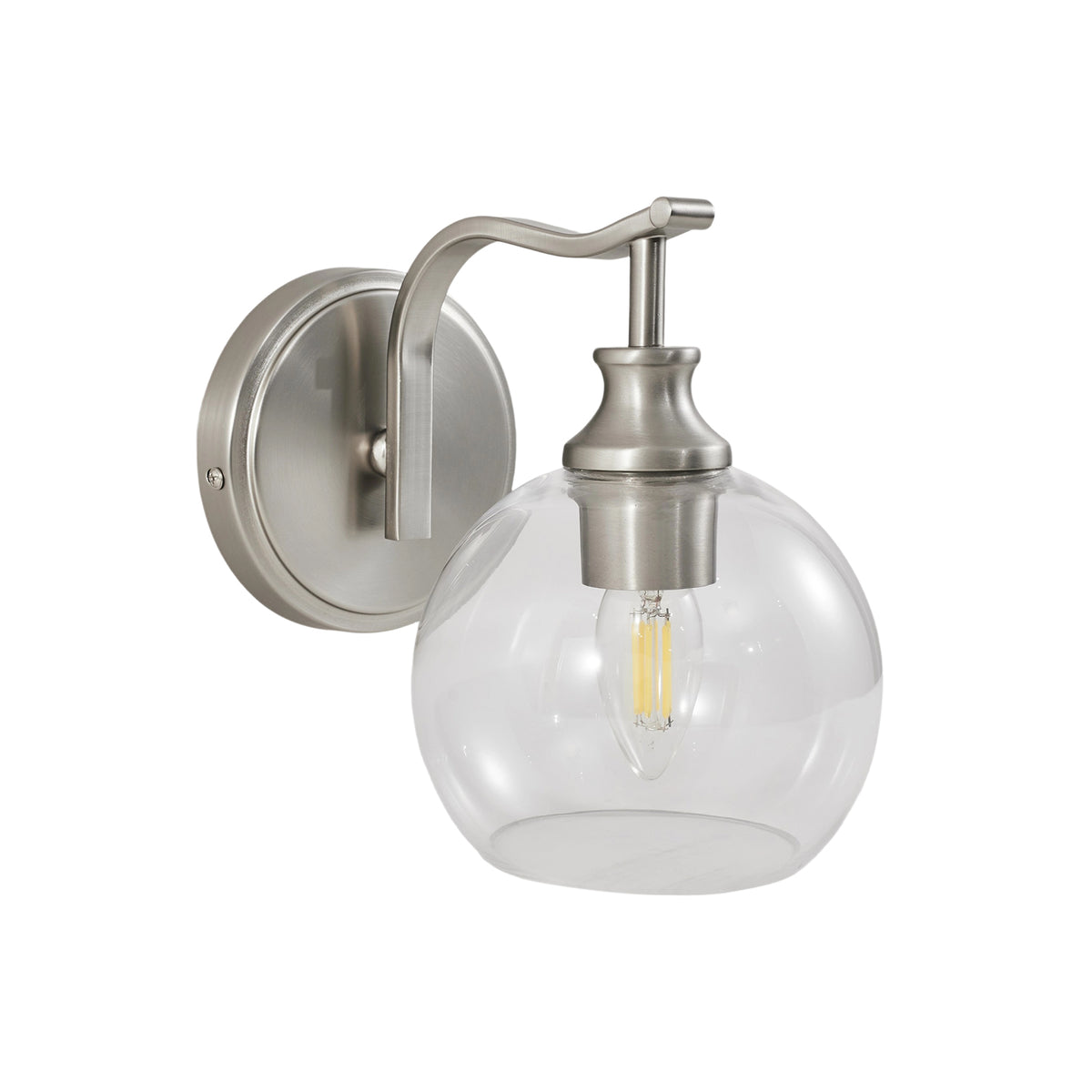 Modern Clear Globe Glass Shade Bathroom Vanity Light