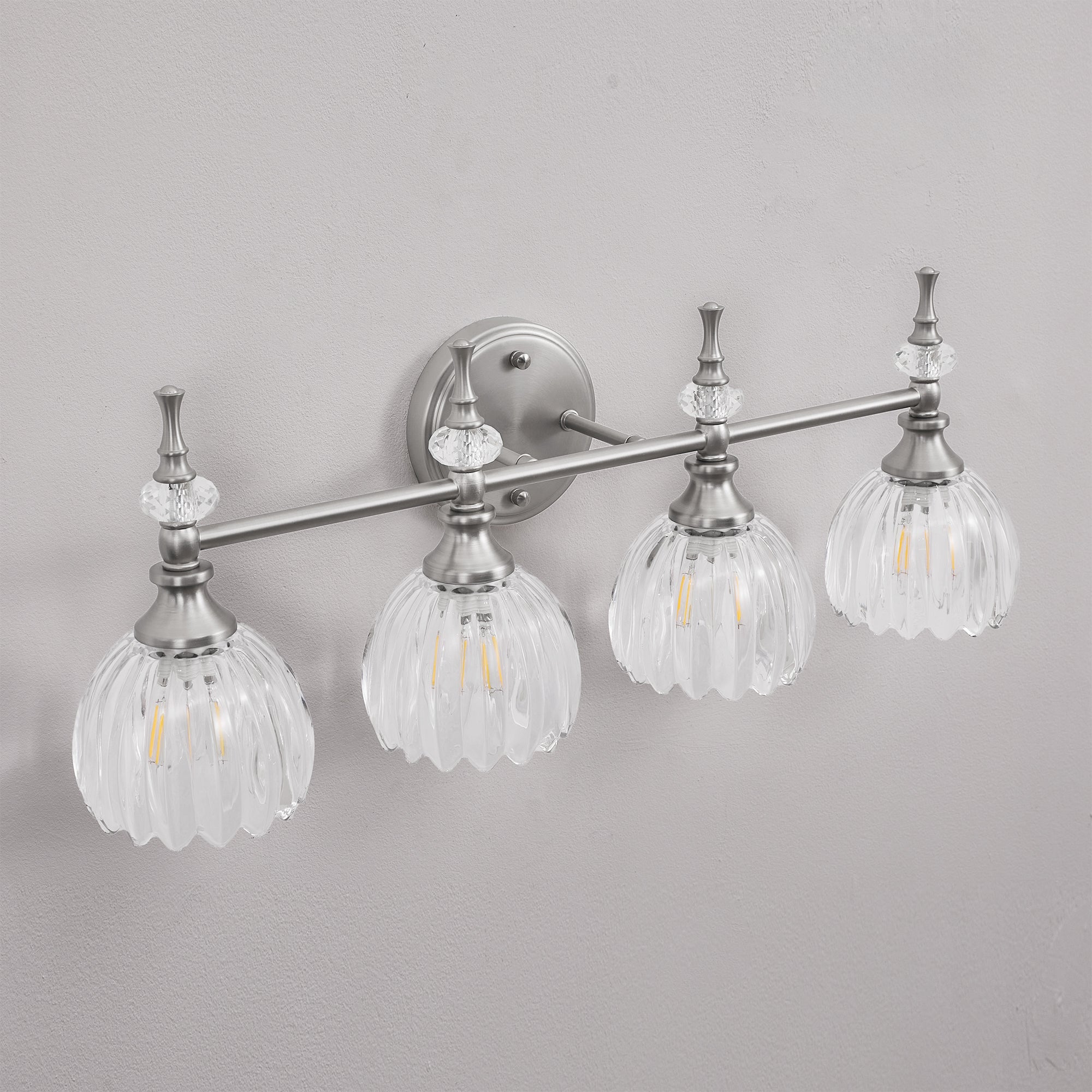Contemporary Bathroom Vanity Light Fixtures with Tulip Glass Shade Sconces for Bath,Bedroom, Hallway