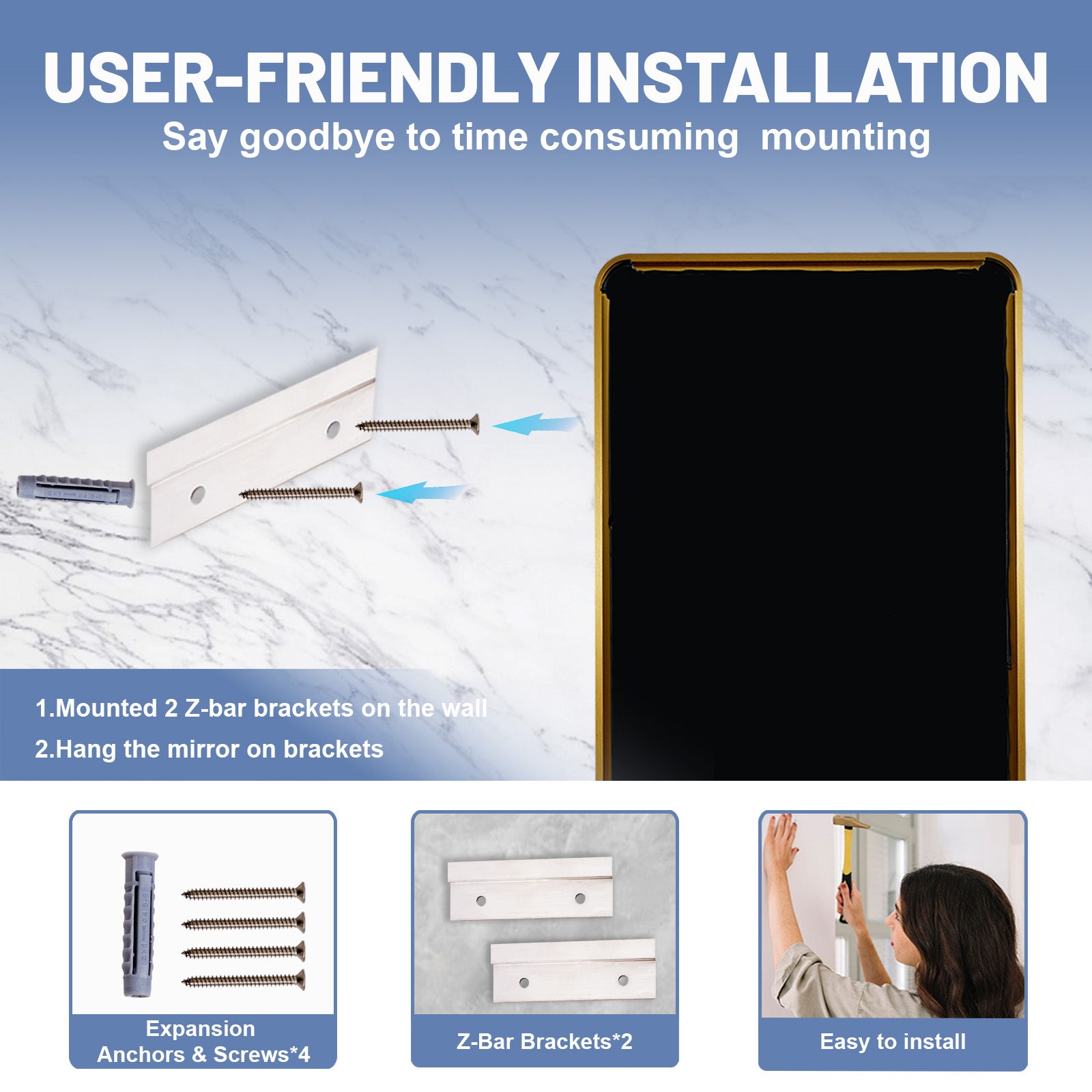 Minimalist Modern Rounded Rectangular Bathroom Mirrors