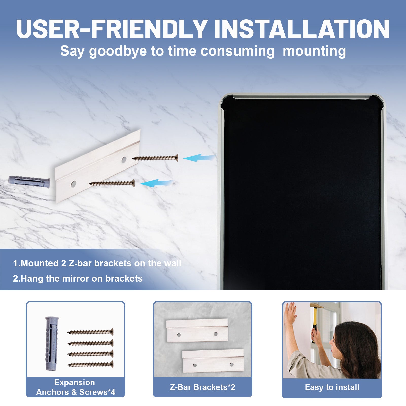 Minimalist Modern Rounded Rectangular Bathroom Mirrors