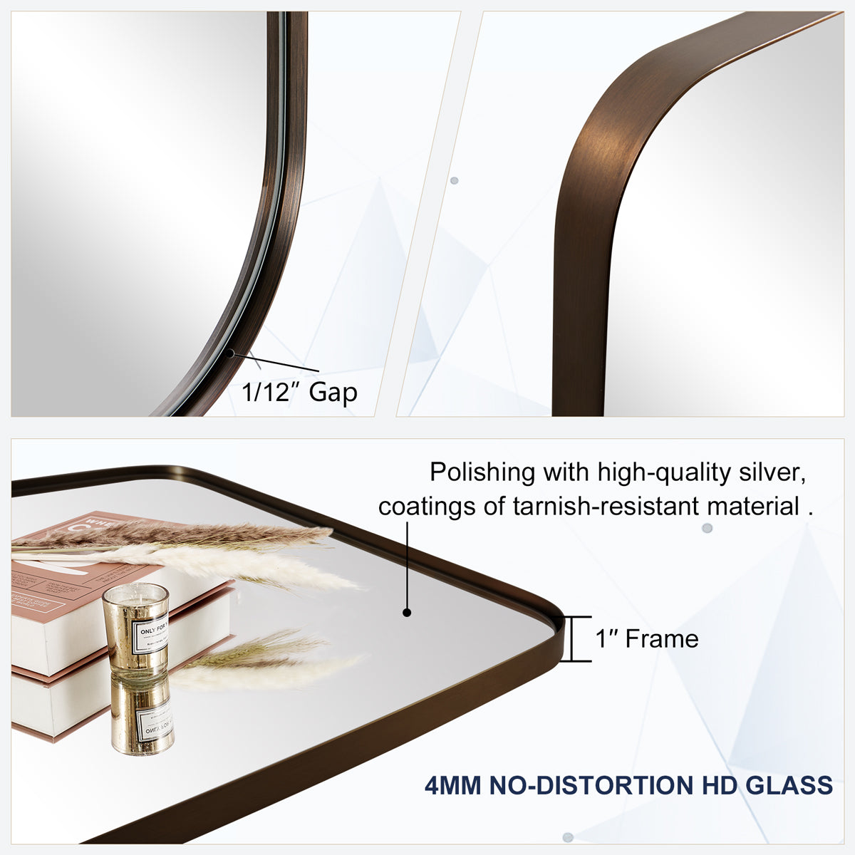 Open Box Like New:Modern Oblong Bathroom Mirror Long Oval Mirror