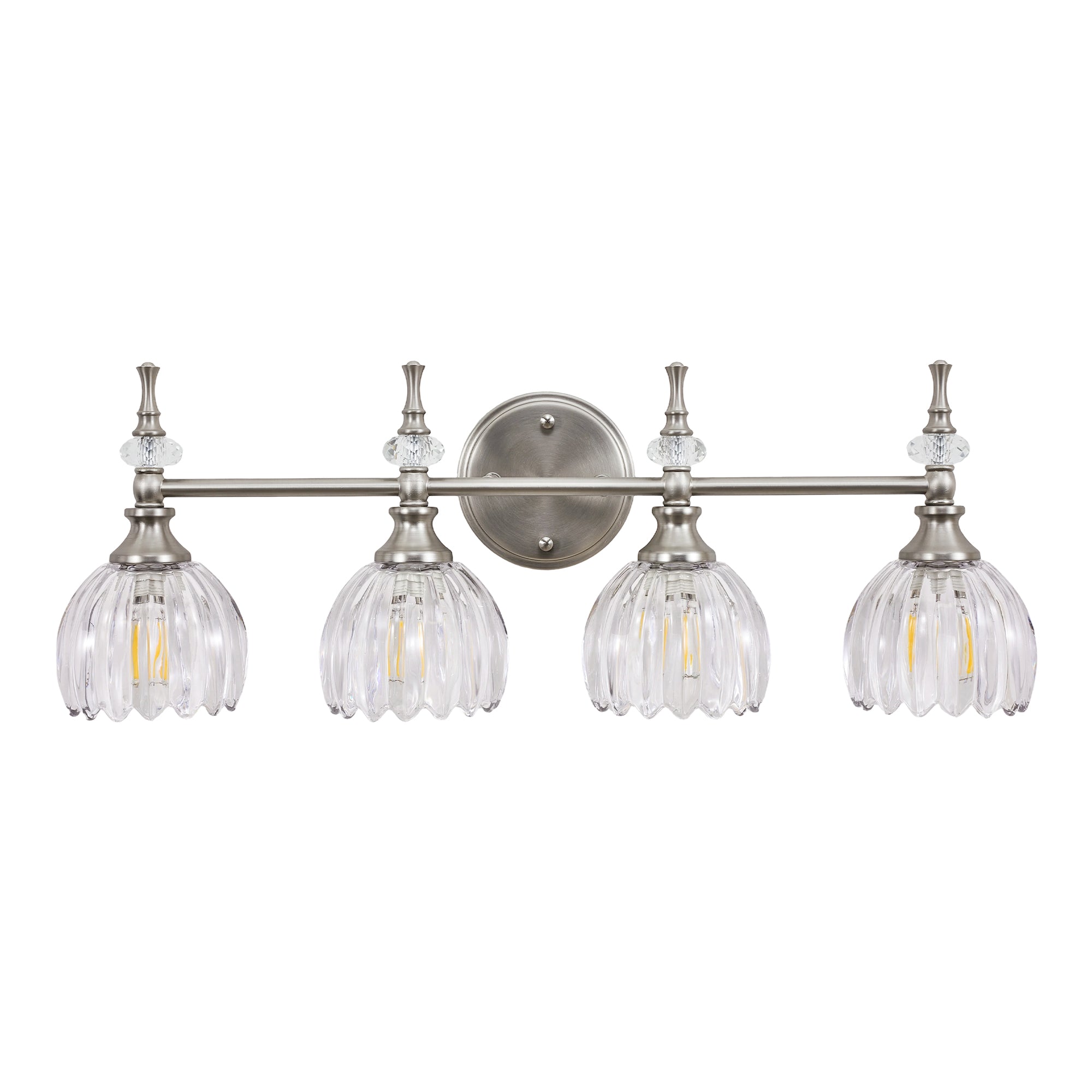 Contemporary Bathroom Vanity Light Fixtures with Tulip Glass Shade Sconces for Bath,Bedroom, Hallway