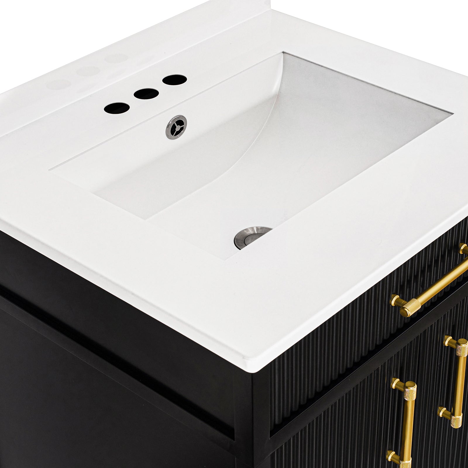Modern Bathroom Vanities with Sink Combo Wave Bathroom Cabinet with Shelf and Drawer
