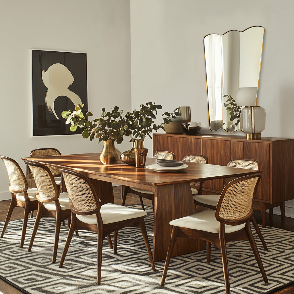 Contemporary Tapered Wavy Scalloped Bathroom Vanity Mirror | Stainless Steel Framed