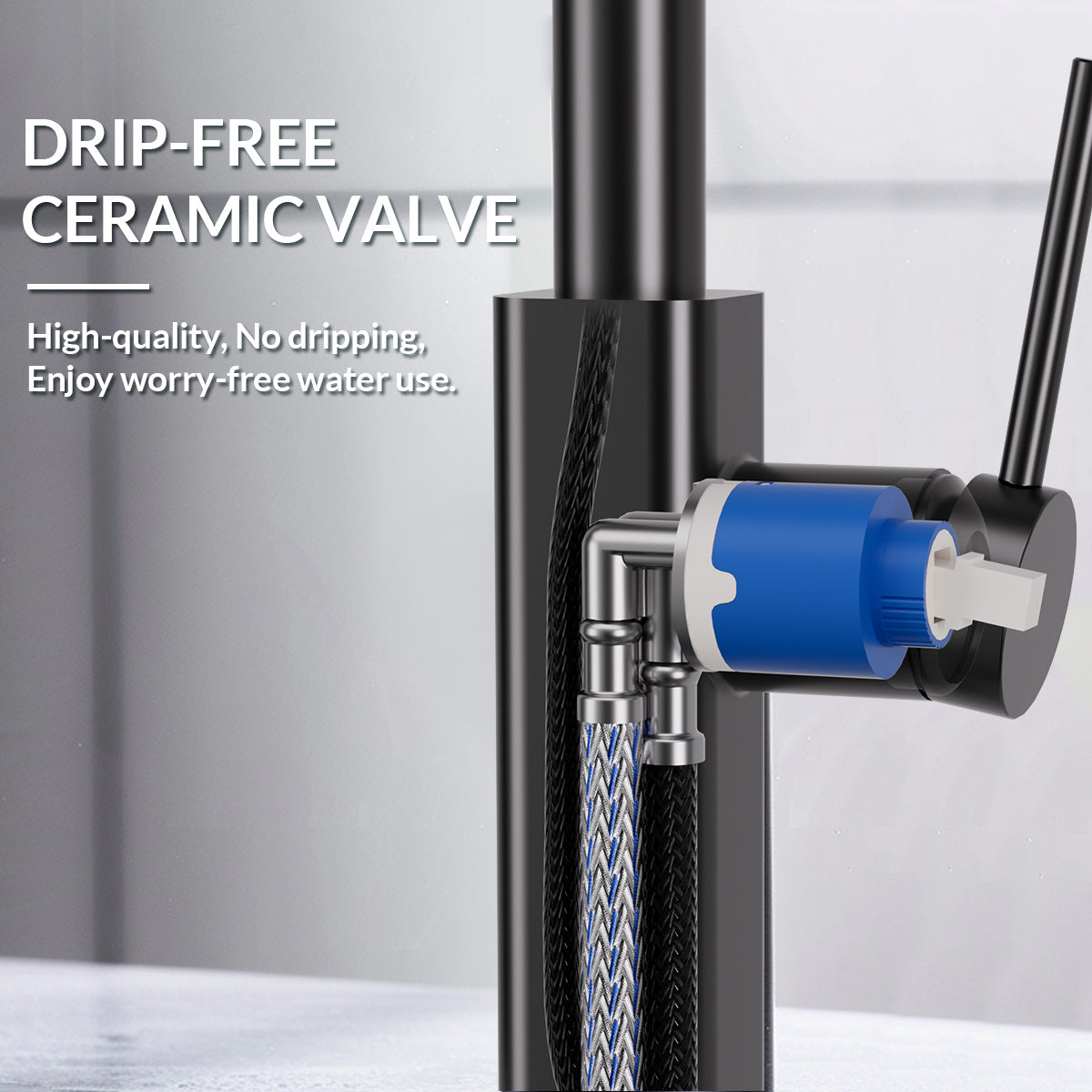 Modern Stainless Steel Single Hole Kitchen Faucet with Pull-Out Sprayer