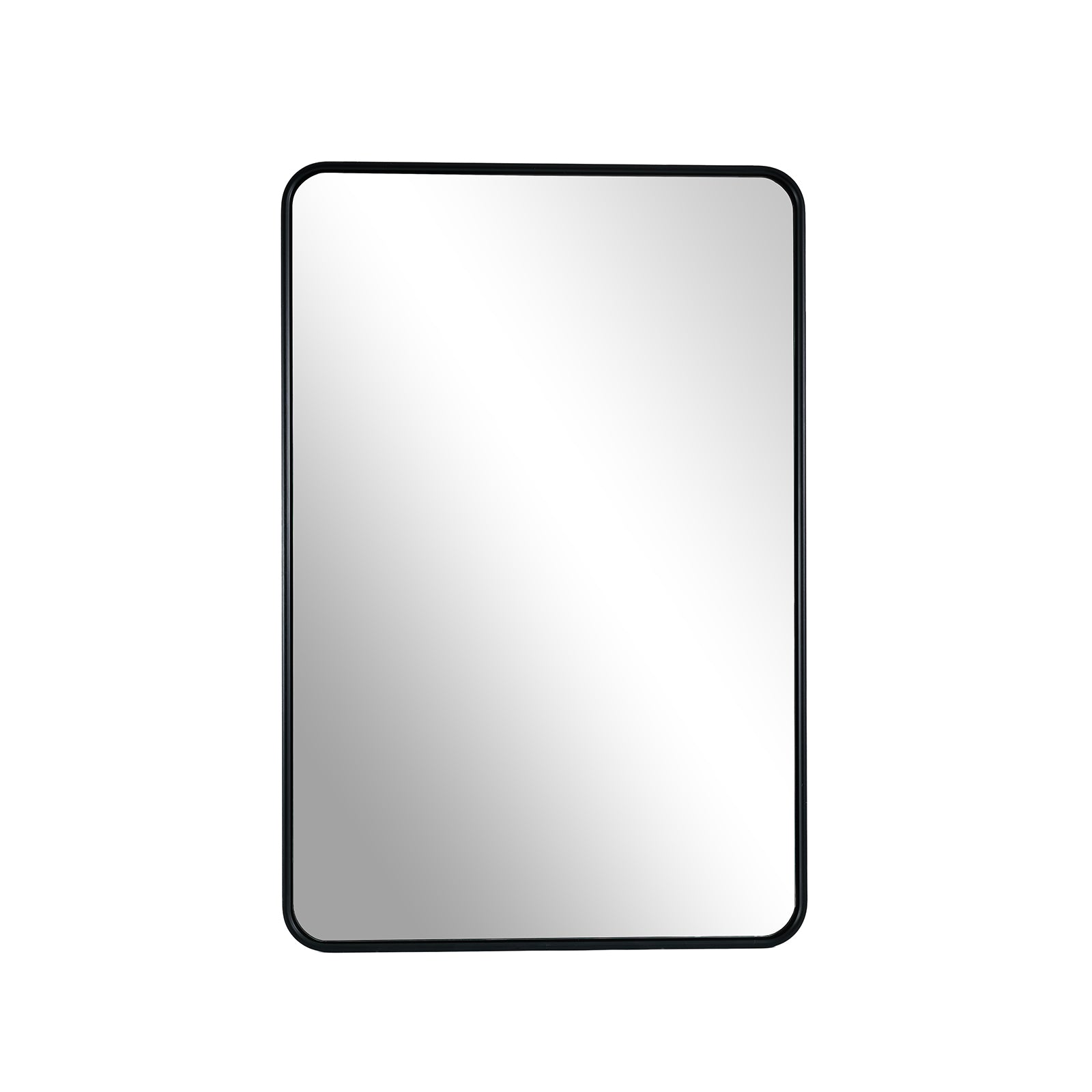Contemporary Rounded Rectangular Bathroom Wall Mirror| Aluminum U-Tube Framed