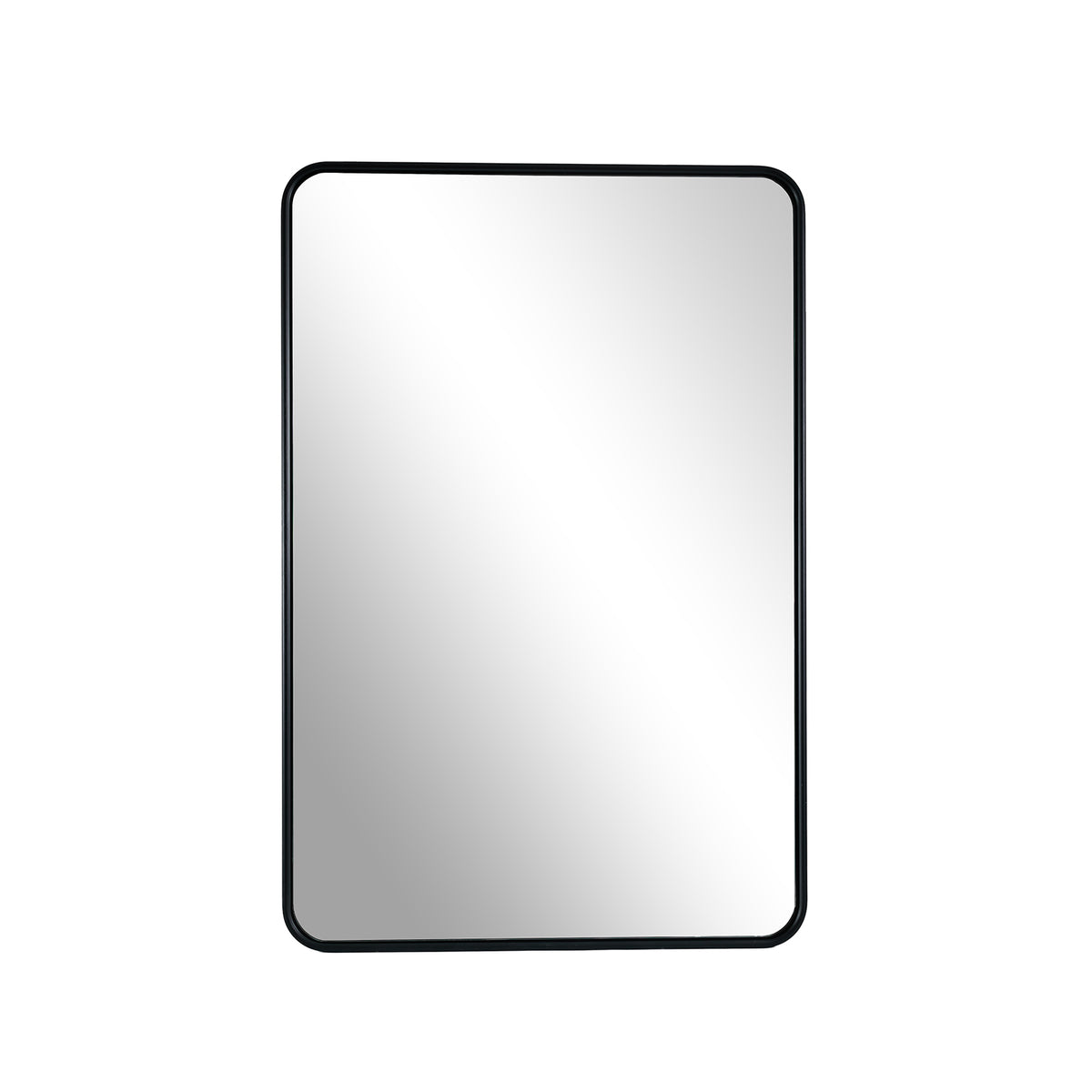 Contemporary Rounded Rectangular Bathroom Wall Mirror| Aluminum U-Tube Framed
