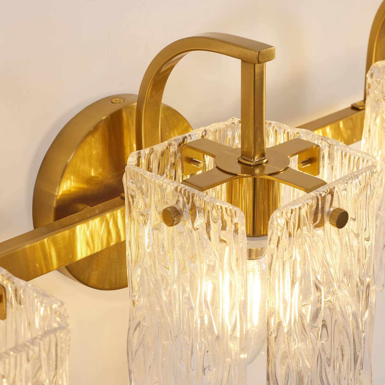Luxury Textured Glass Shade Bathroom Vanity Light Sconce